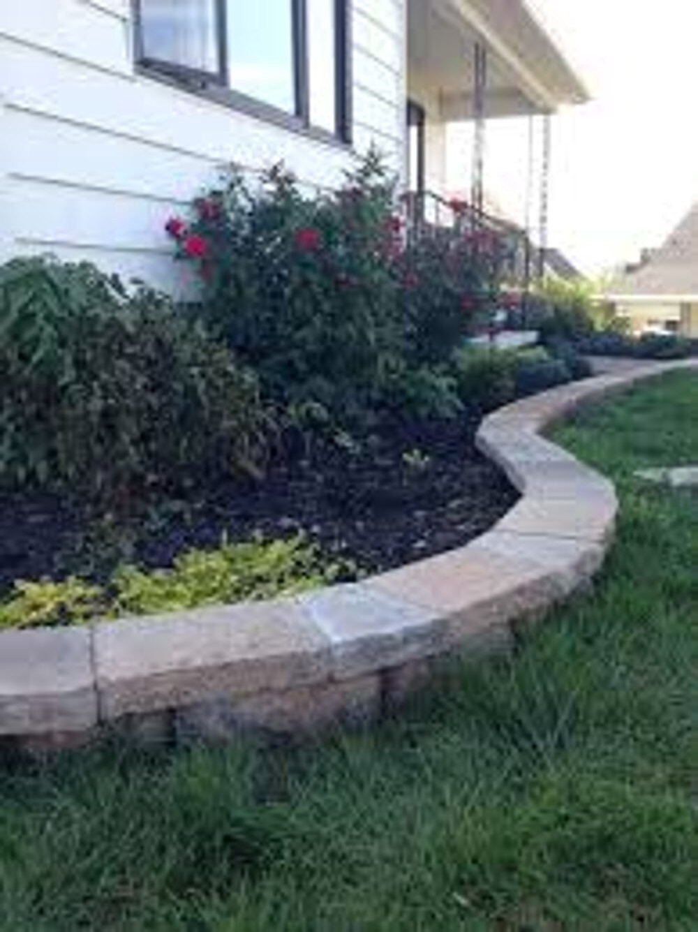 slide 4 of 6, 2.3-in H x 12-in L x 9-in D Tan/Charcoal Concrete Retaining wall cap, 1 ct