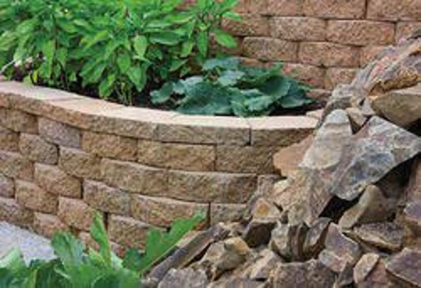 slide 6 of 6, 2.3-in H x 12-in L x 9-in D Tan/Charcoal Concrete Retaining wall cap, 1 ct