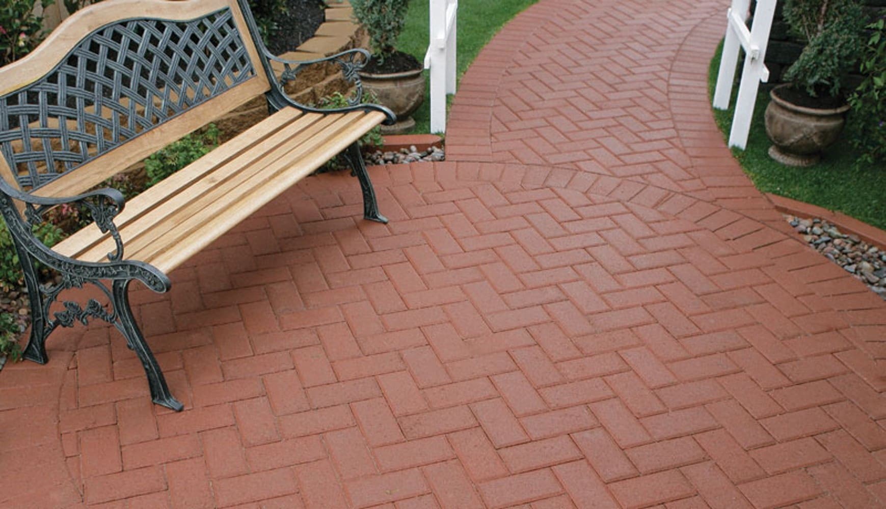 slide 5 of 6, Midwest Products Group 8-in L x 4-in W x 2-in H Rectangle Red-Charcoal Blend/Smooth texture Concrete Patio stone, 1 ct