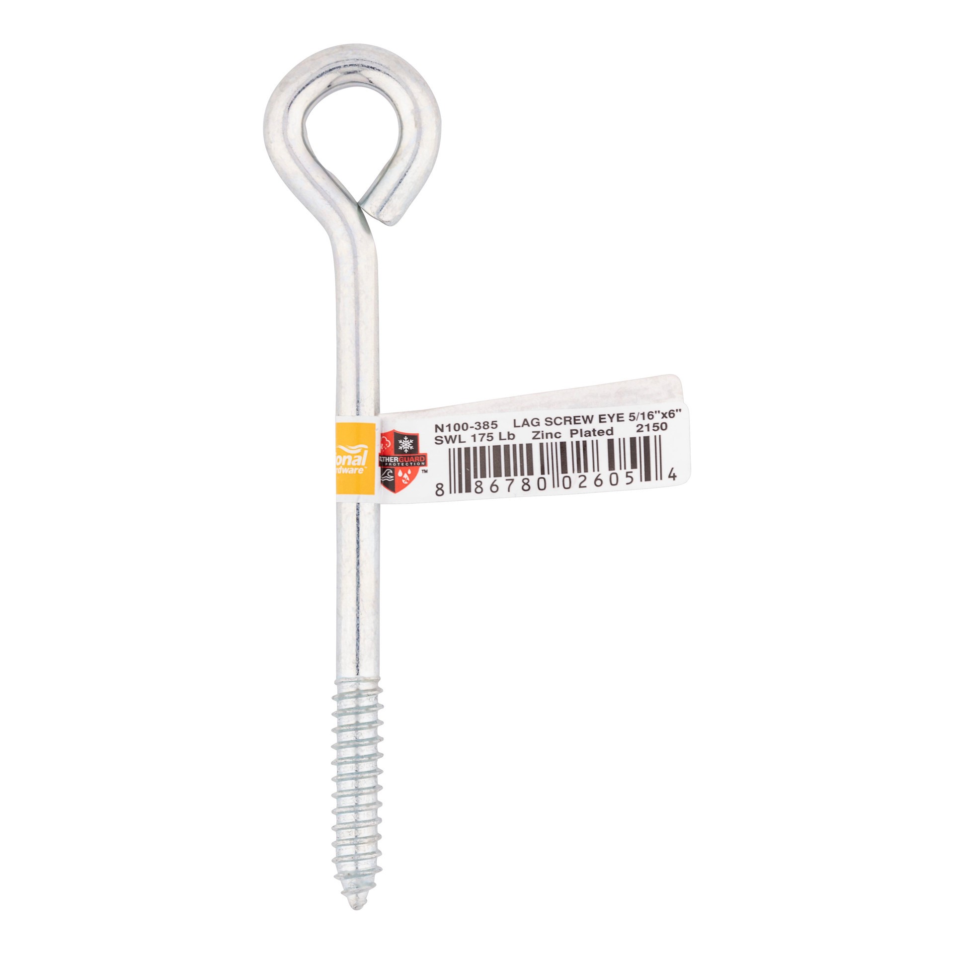 slide 3 of 5, National Hardware 5/16-in x 6-in Zinc-plated Interior/Exterior Coarse Thread Eye Bolt, 1 ct
