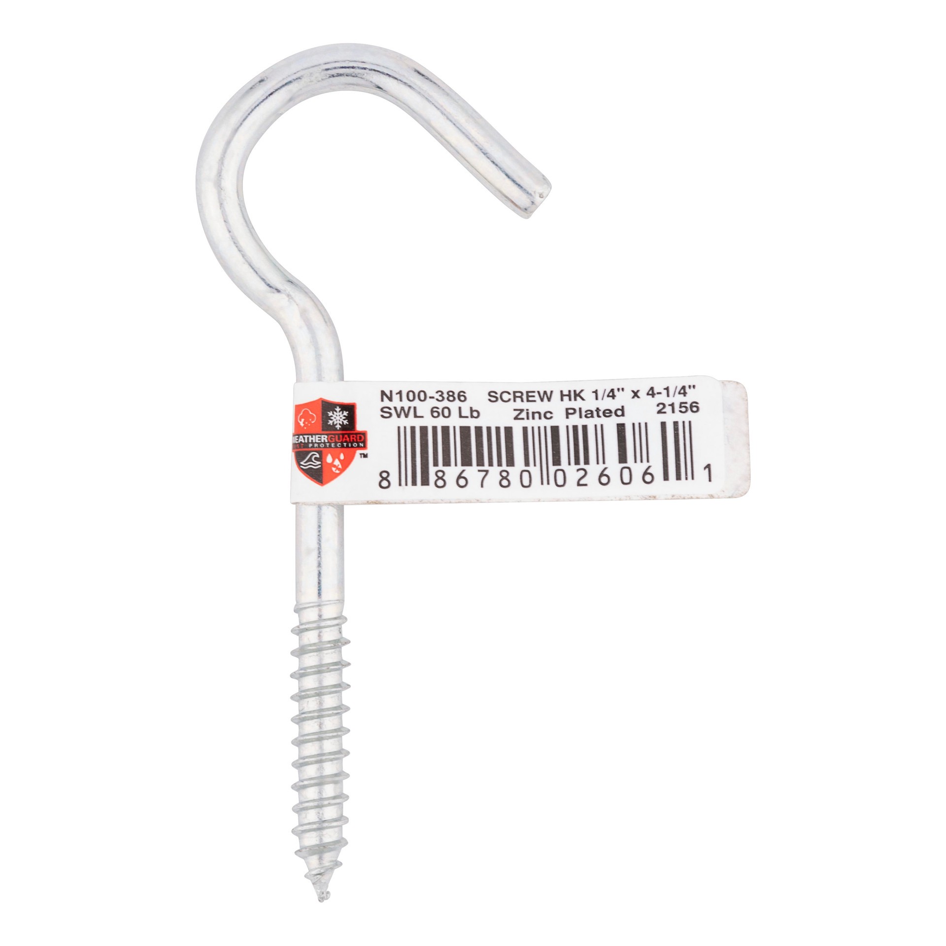slide 3 of 5, National Hardware 3.25-in Zinc Plated Steel Screw Hook, 1 ct
