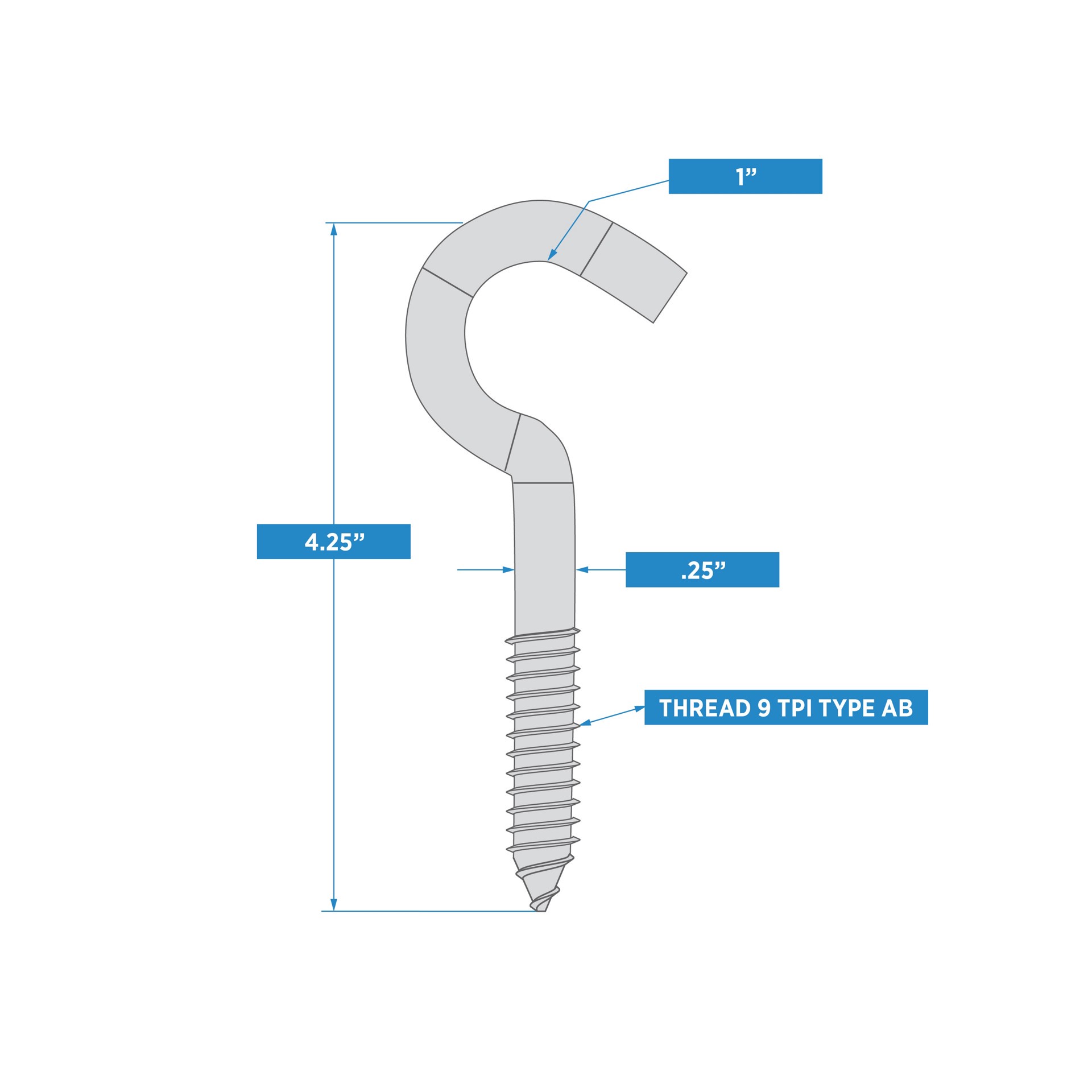 slide 4 of 5, National Hardware 3.25-in Zinc Plated Steel Screw Hook, 1 ct