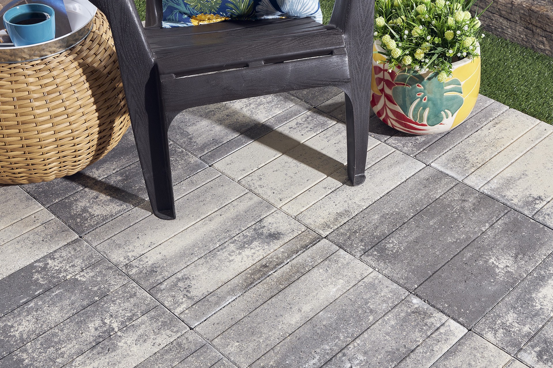 slide 5 of 6, Pavestone 16-in L x 16-in W x 2-in H Square Glacier/Embossed Concrete Patio stone, 1 ct