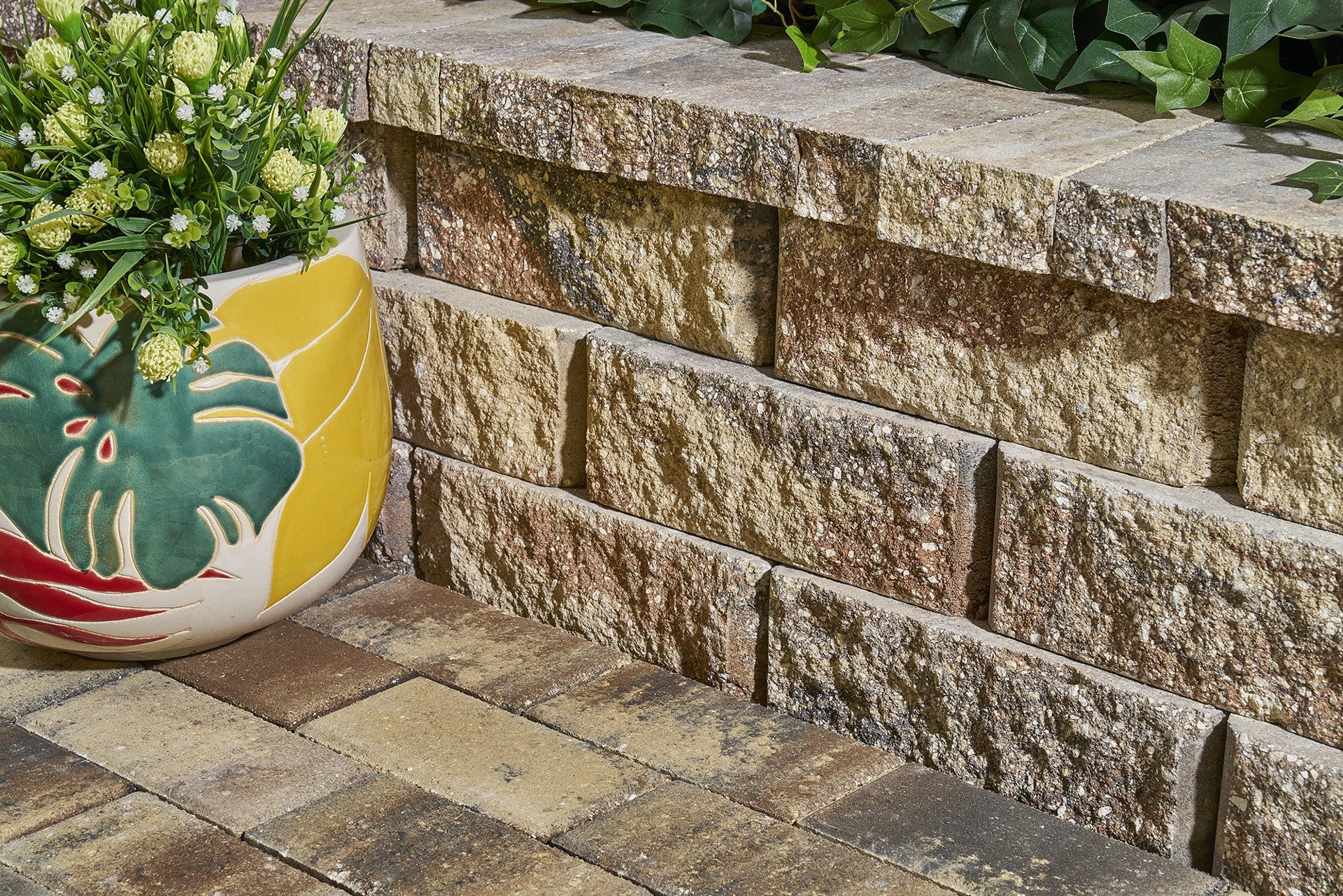 slide 4 of 5, Pavestone 4-in H x 11.63-in L x 7-in D Sierra/Hard Split Face Concrete Retaining wall block, 1 ct