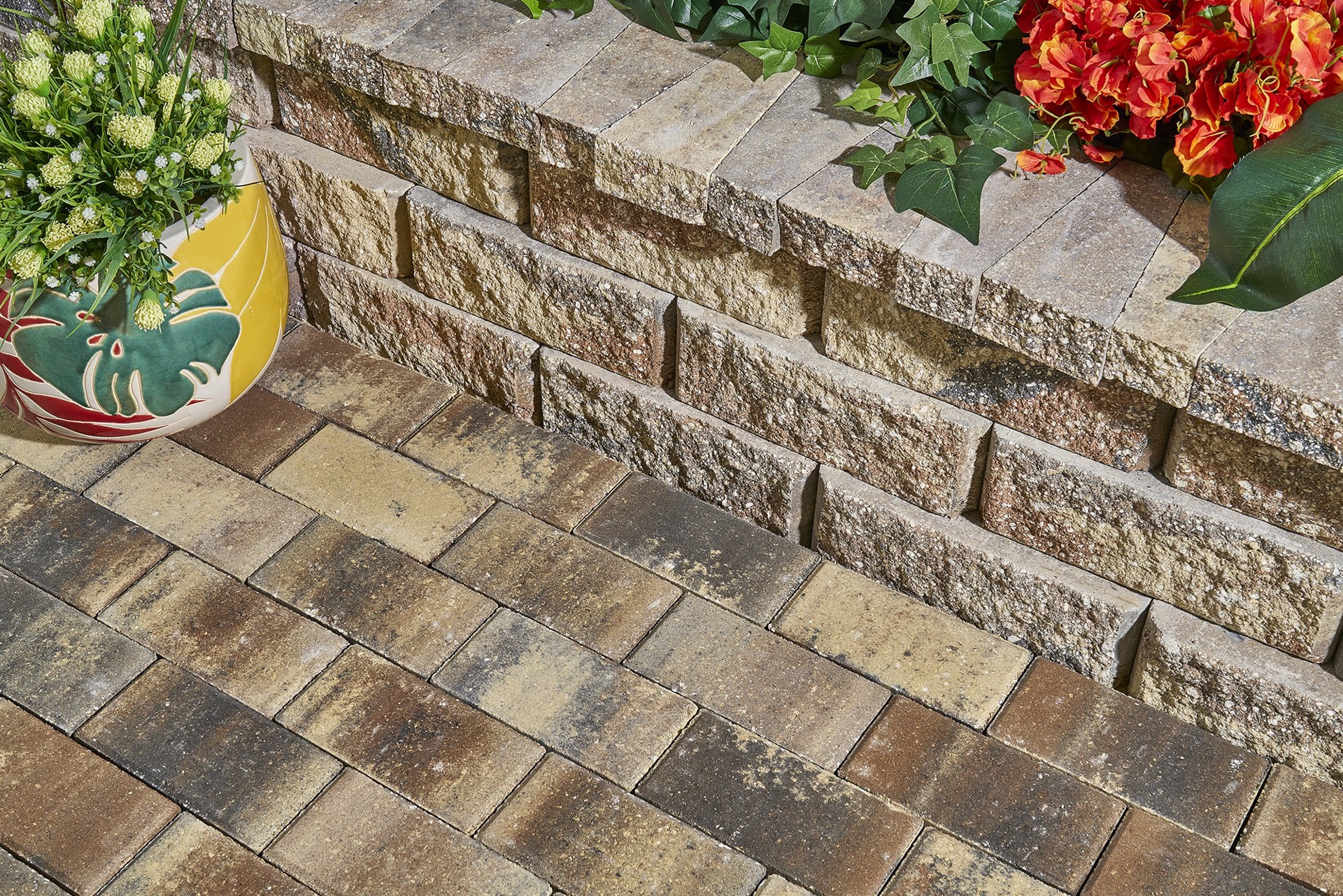 slide 5 of 5, Pavestone 4-in H x 11.63-in L x 7-in D Sierra/Hard Split Face Concrete Retaining wall block, 1 ct