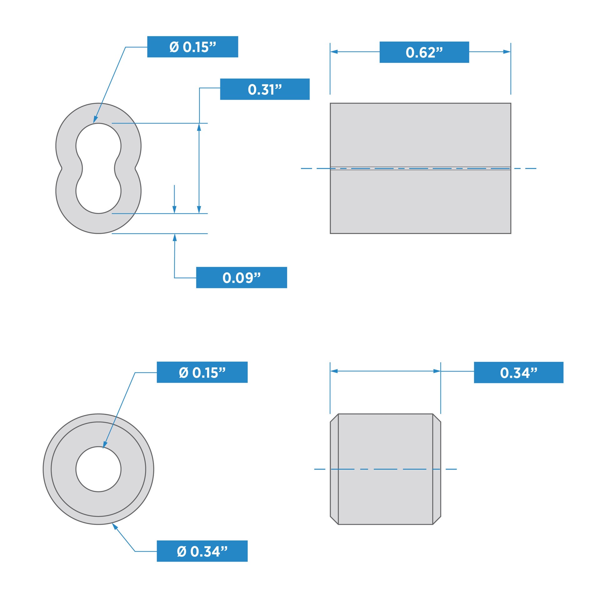 slide 4 of 4, National Hardware N100-316- 1/8-in Ferrules and Stop in Aluminum, 1 ct