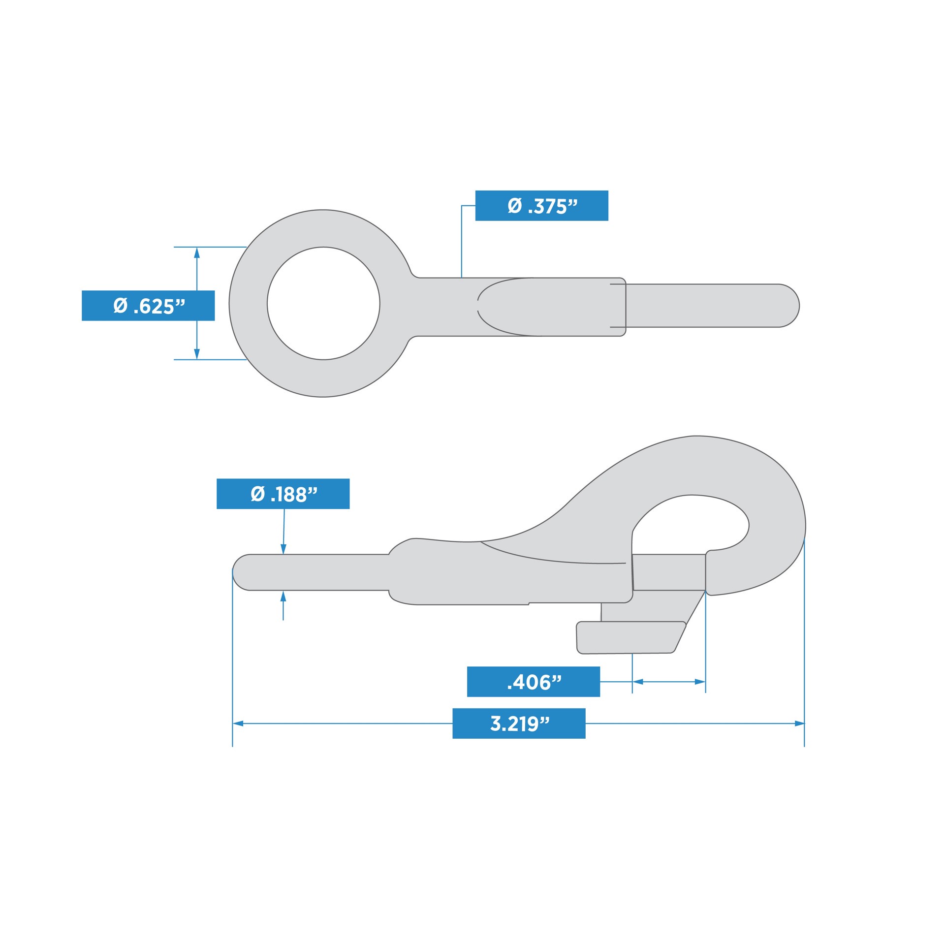 slide 5 of 5, National Hardware 5/8-in x 3-1/4-in Bolt Snap in Nickel Plated, 1 ct