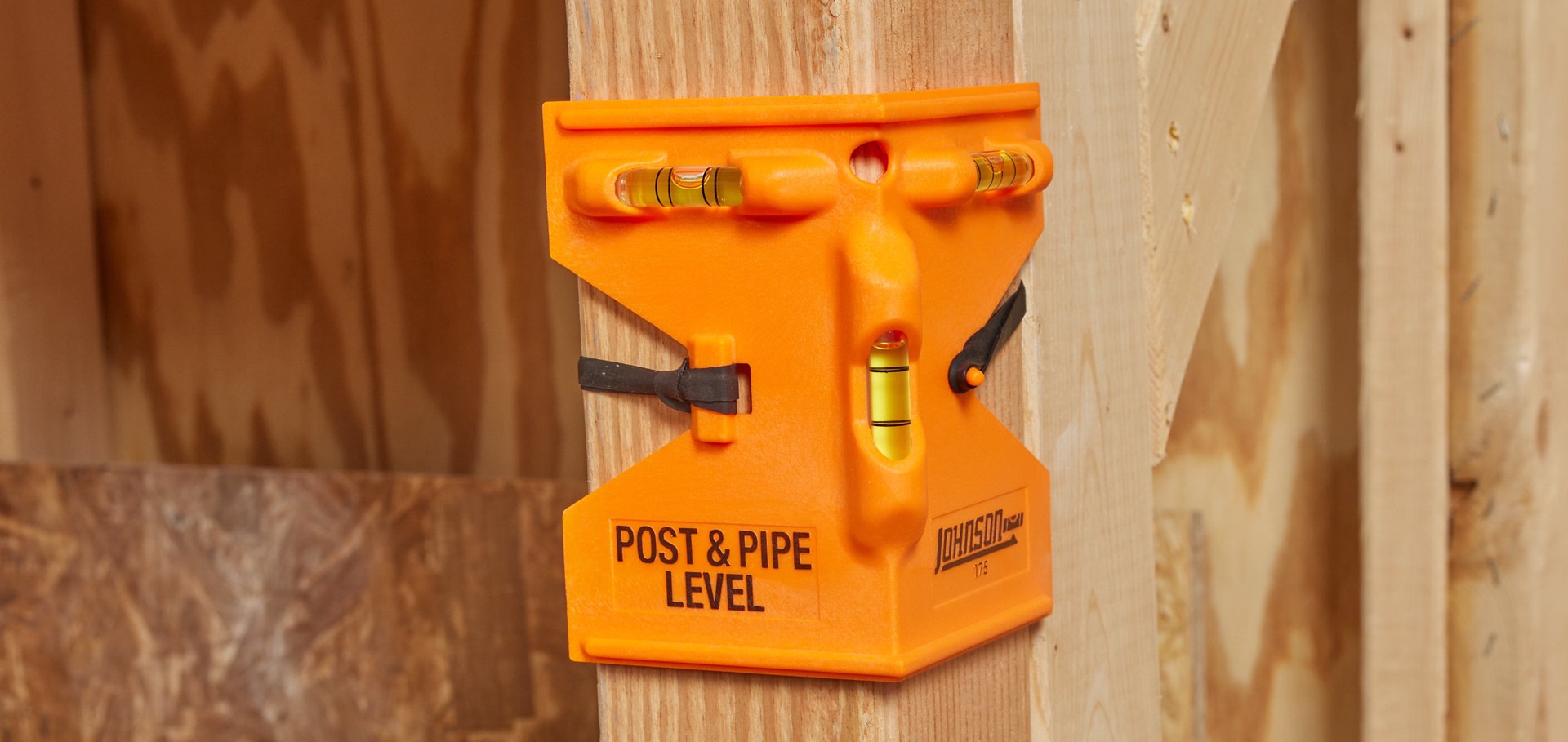 slide 4 of 6, Johnson Post Level Plastic 5.5-in 3 Vial Cross check level, 1 ct