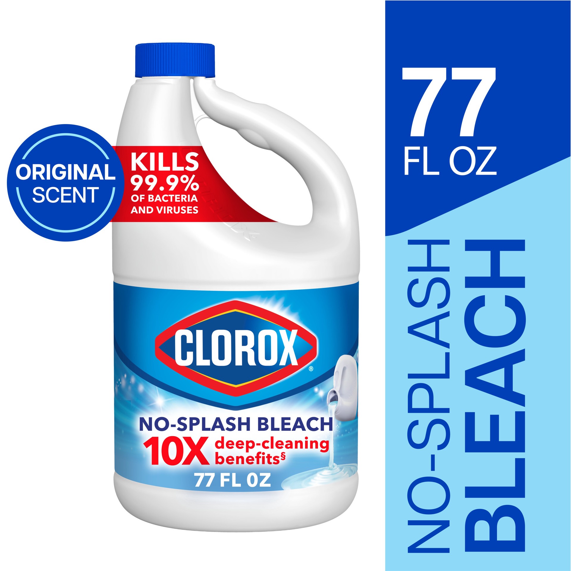slide 1 of 6, Clorox Splash-Less Concentrated Disinfecting Regular 77 Fluid ounce(s) Household Bleach, 1 ct