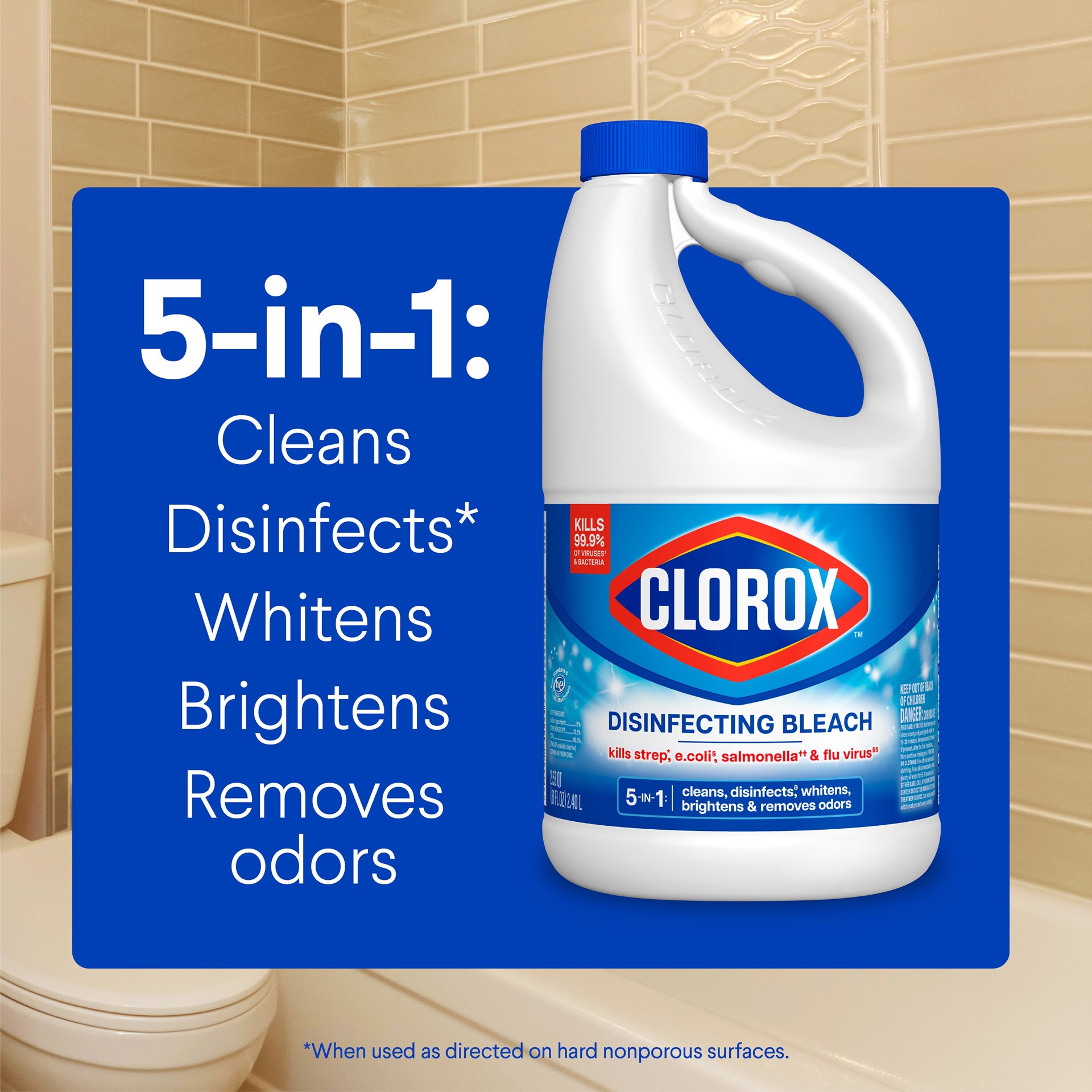 slide 4 of 6, Clorox Concentrated Disinfecting Regular 81 Fluid ounce(s) Household Bleach, 1 ct