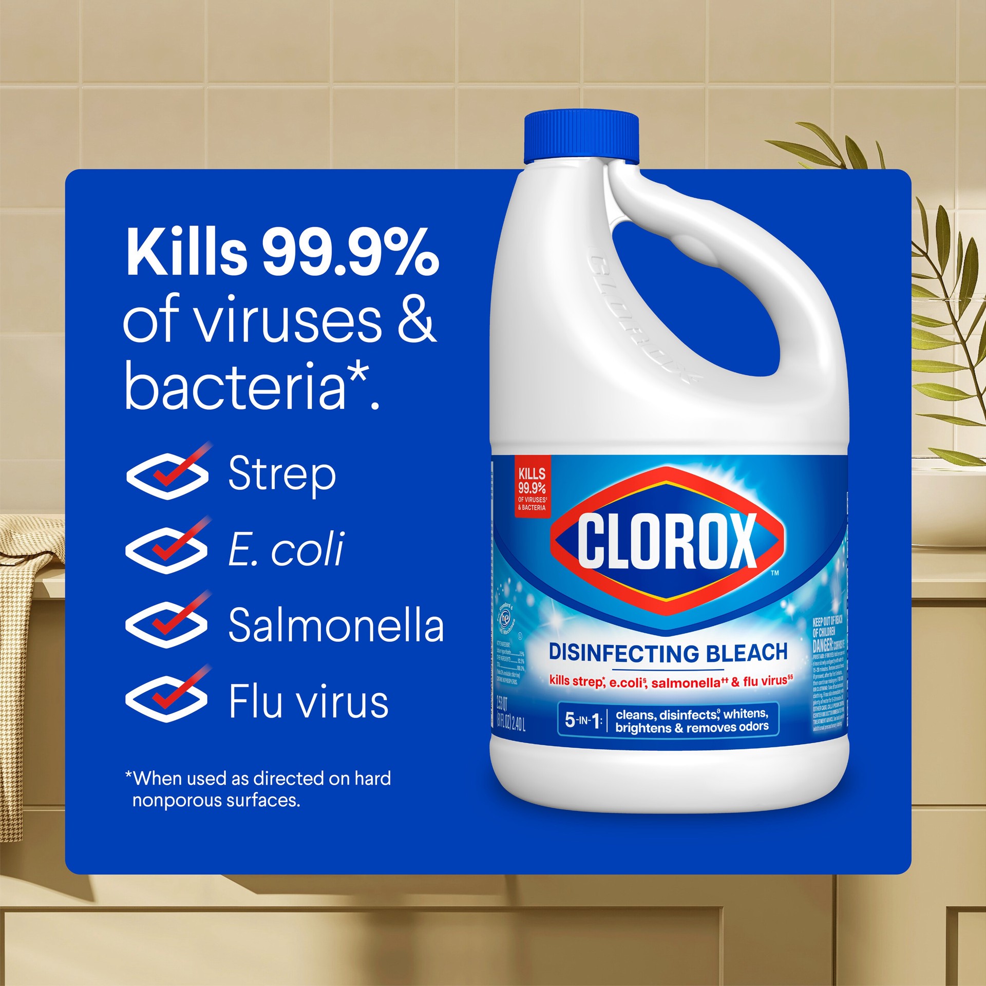 slide 6 of 6, Clorox Concentrated Disinfecting Regular 81 Fluid ounce(s) Household Bleach, 1 ct
