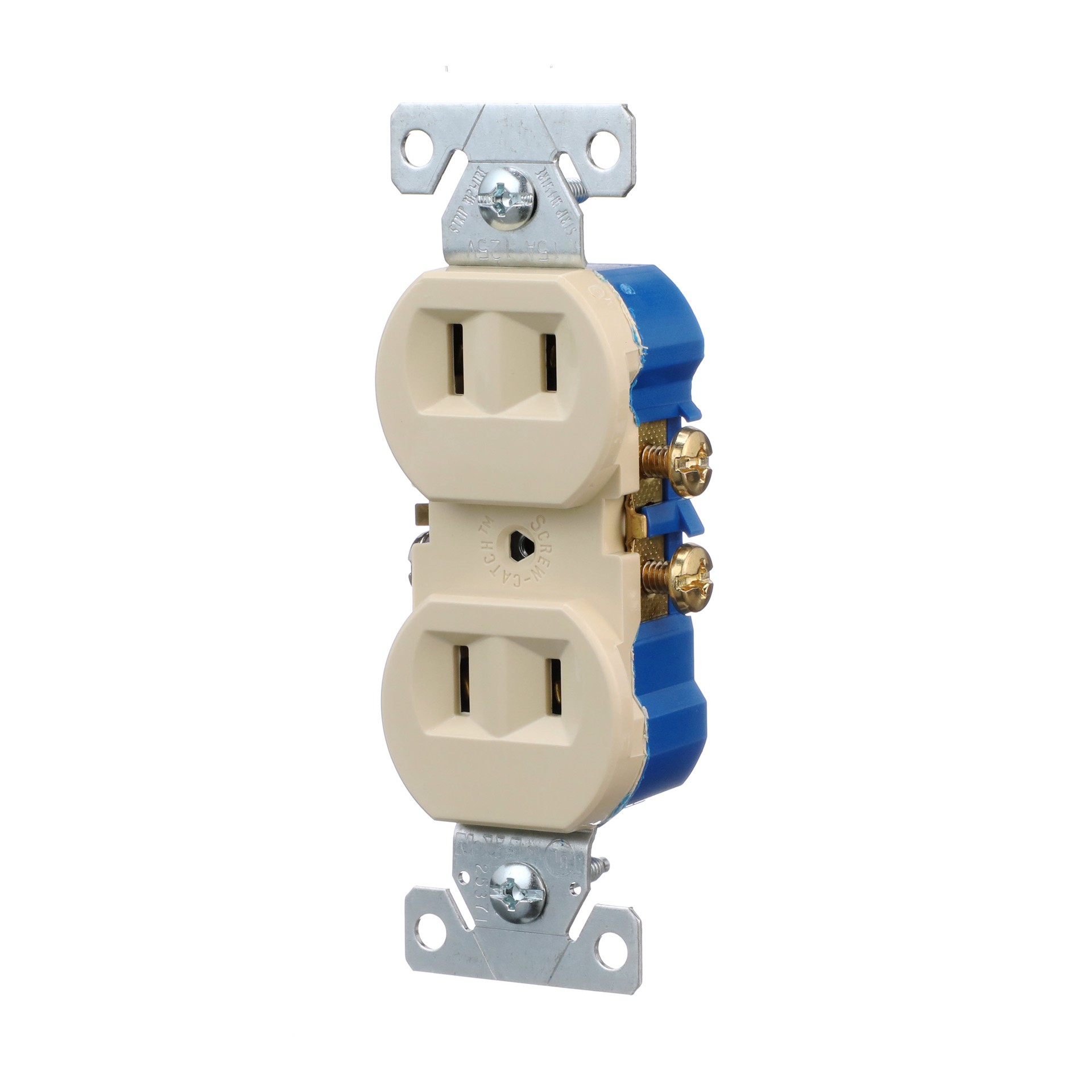 slide 2 of 6, Eaton 15 -Amp 125-volt Residential Duplex Outlet , Ivory, 1 ct