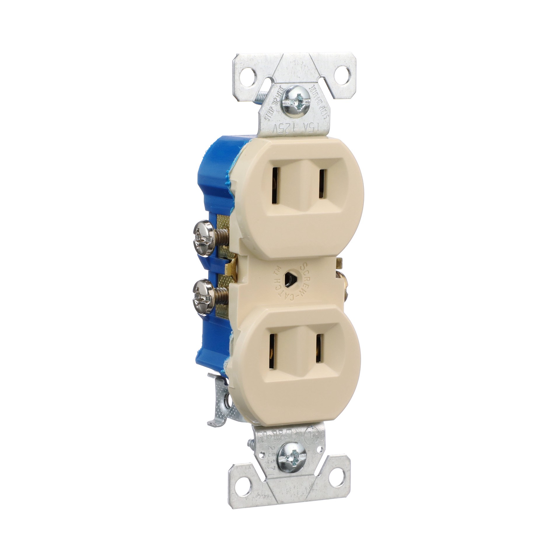 slide 6 of 6, Eaton 15 -Amp 125-volt Residential Duplex Outlet , Ivory, 1 ct
