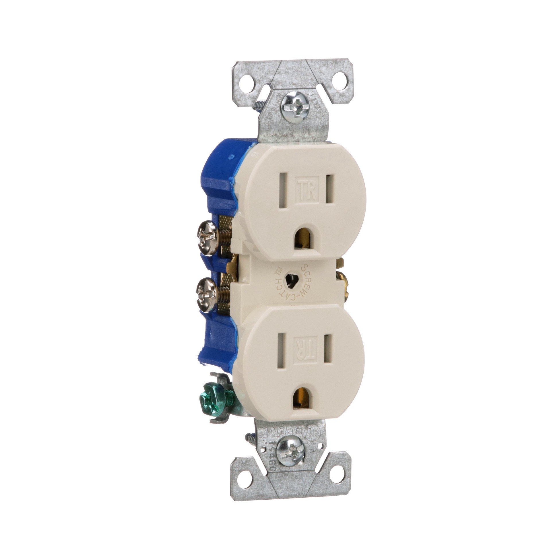 slide 6 of 6, 15 -Amp 125-volt Tamper Resistant Residential Duplex Outlet , Light almond, 1 ct