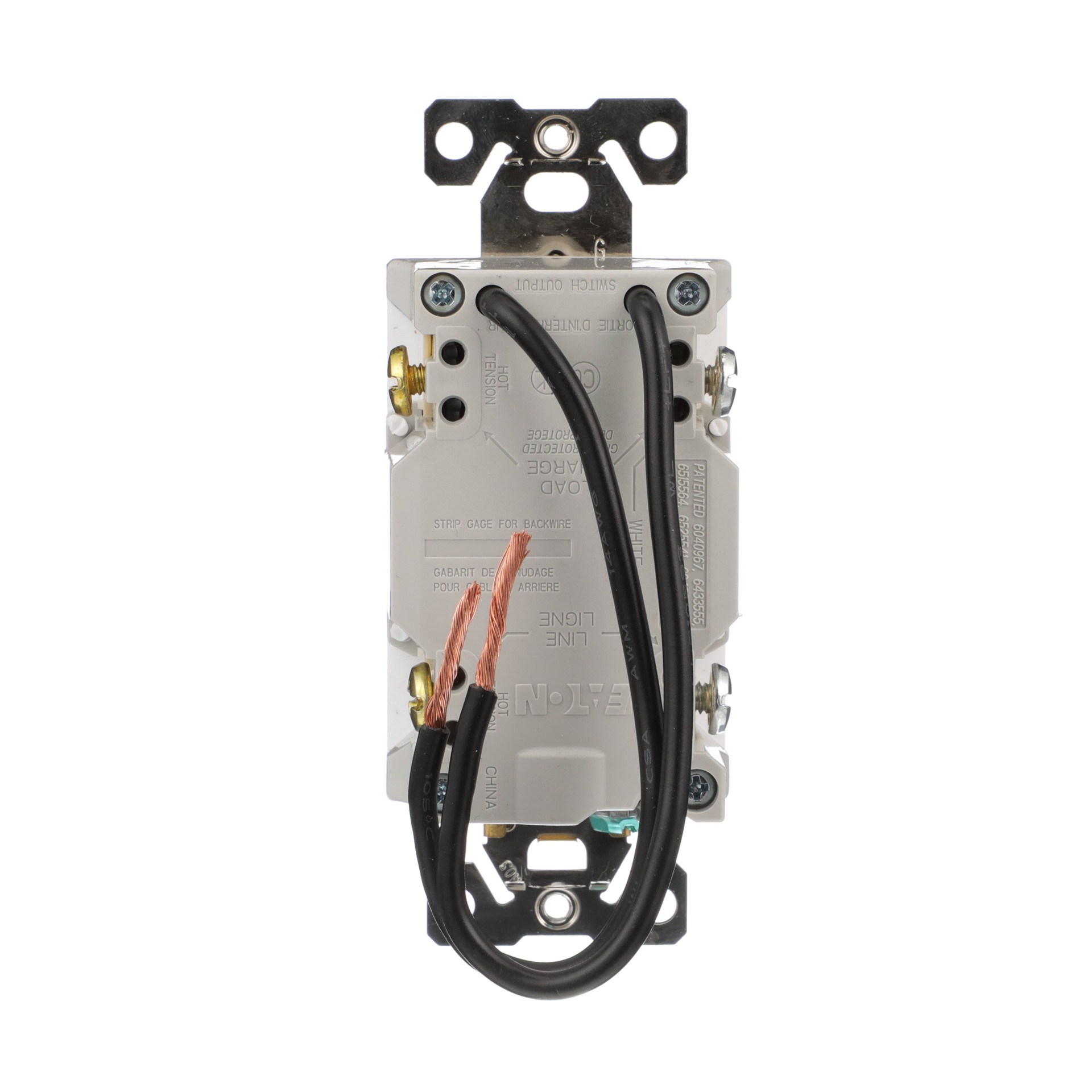 slide 4 of 6, Eaton 15 -Amp 125-volt Tamper Resistant GFCI Residential Decorator Switch outlet , White, 1 ct