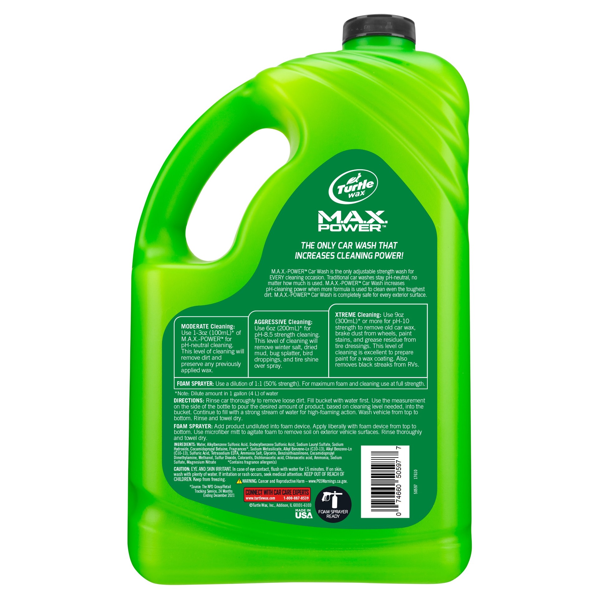 slide 2 of 6, Turtle Wax M.A.X. Power Car Wash 100 -fl oz Liquid Car Exterior Cleaner, 1 ct