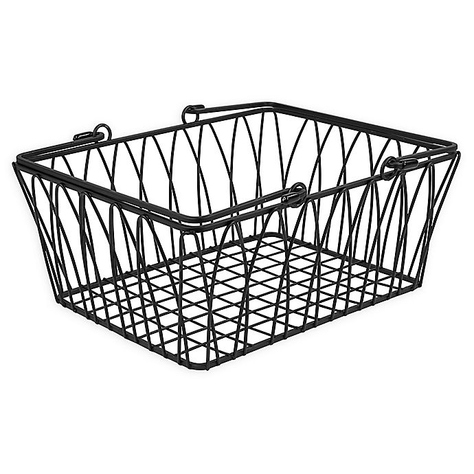 slide 1 of 3, Spectrum Twist Medium Storage Basket - Black, 1 ct