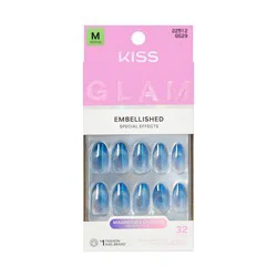 Kiss Glam Glow Forever Embellished Medium Nails 32 Each