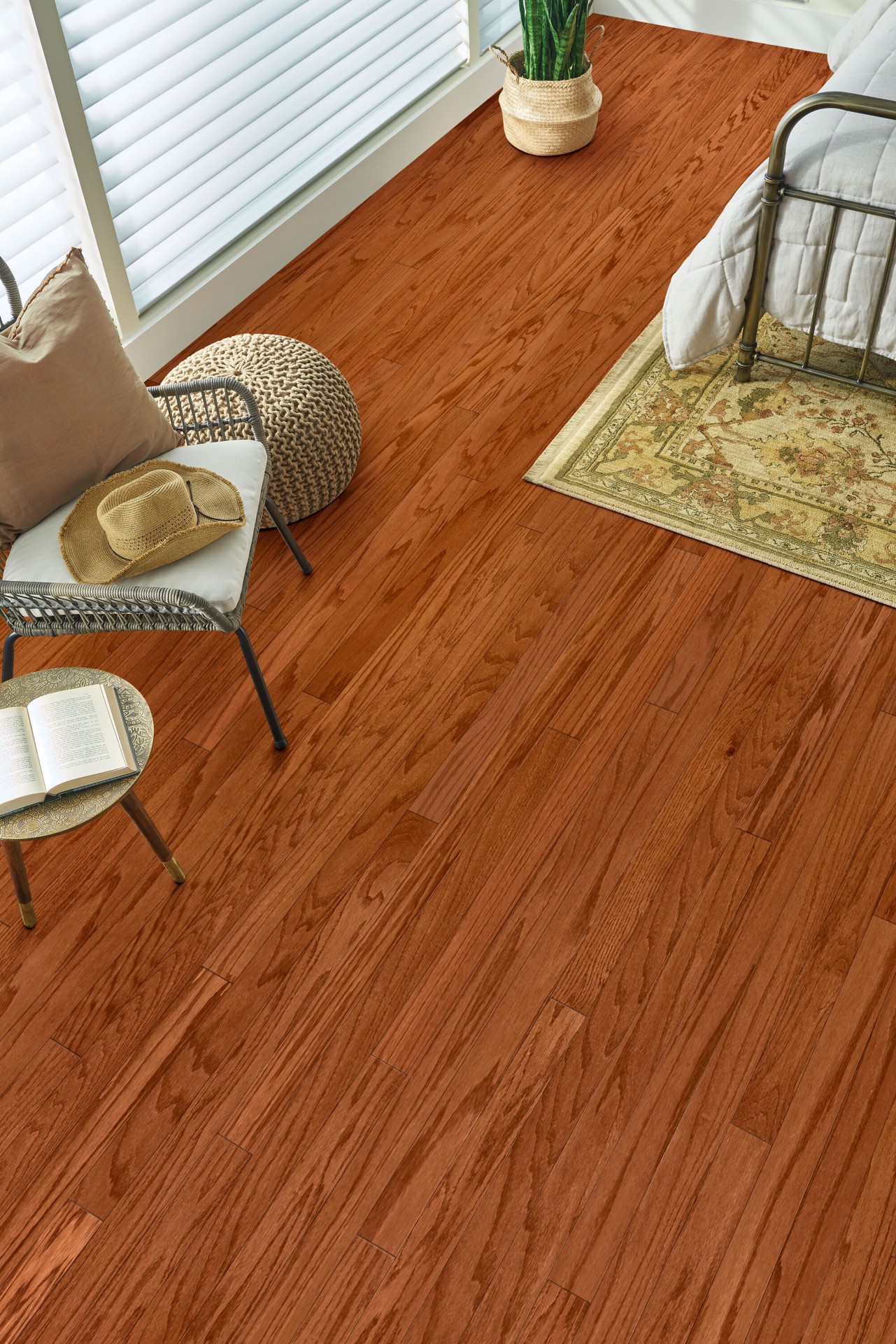 slide 4 of 6, Bruce Frisco Gunstock Oak 3/8-in T x 3-in W Smooth/Traditional Engineered Hardwood Flooring ( 22-sq ft / Carton ), 1 ct