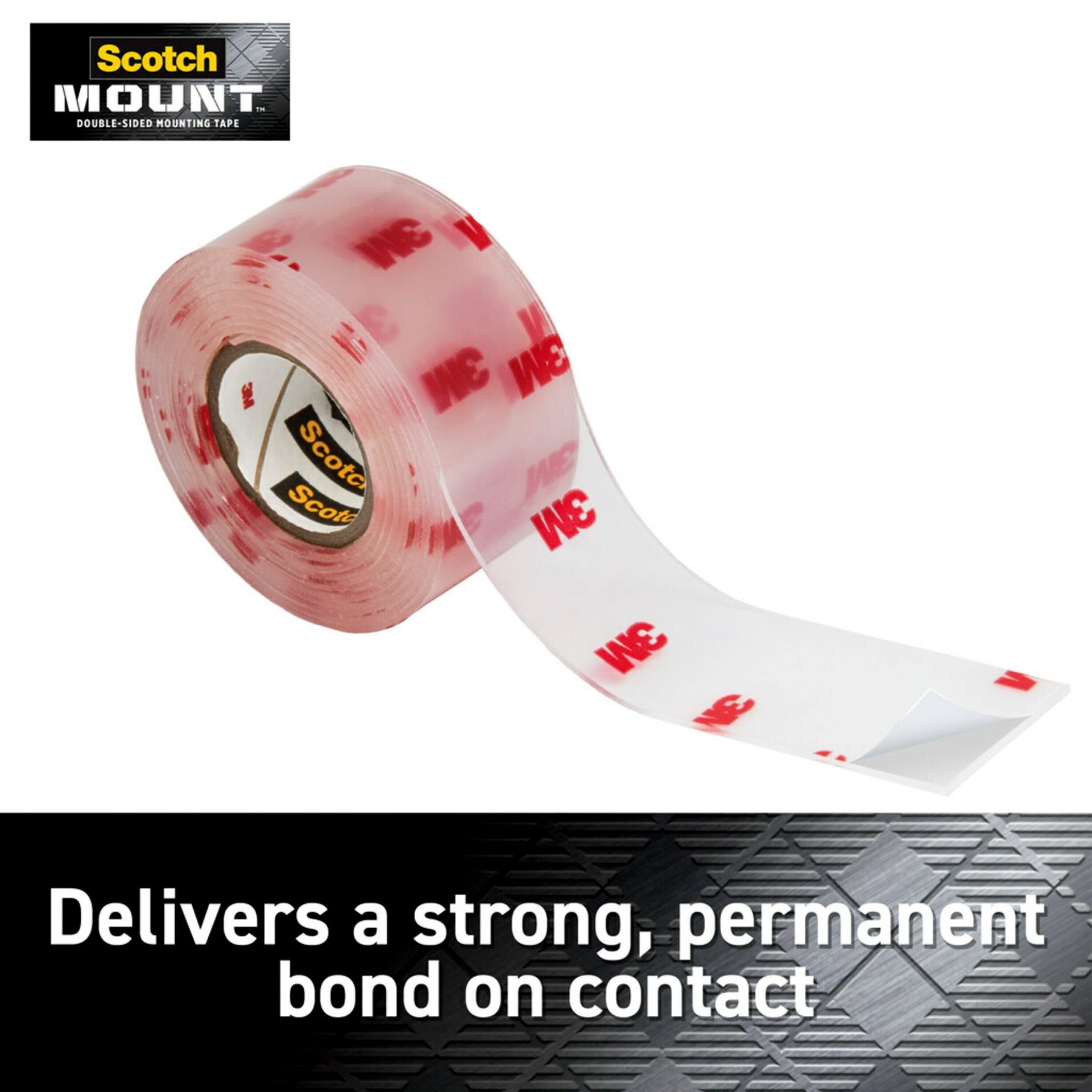 slide 5 of 6, Scotch-Mount Clear Double-Sided Mounting Tape 1-in x 5.0 Feet Double-Sided Tape, 1 ct