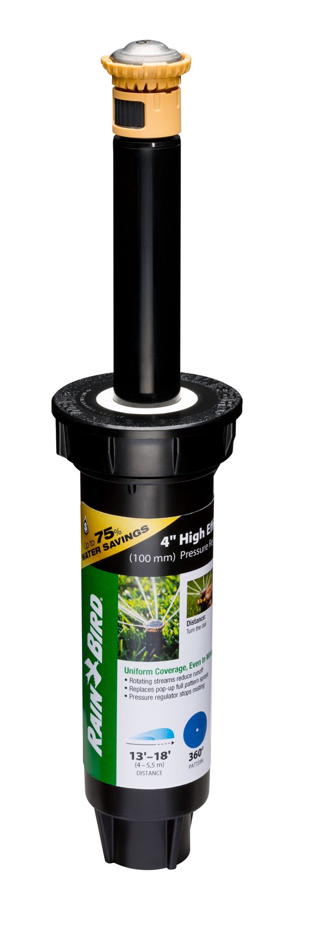 slide 1 of 6, Rain Bird 13-ft - 18-ft Full-circle Spray 4-in Pop-up rotor, 1 ct