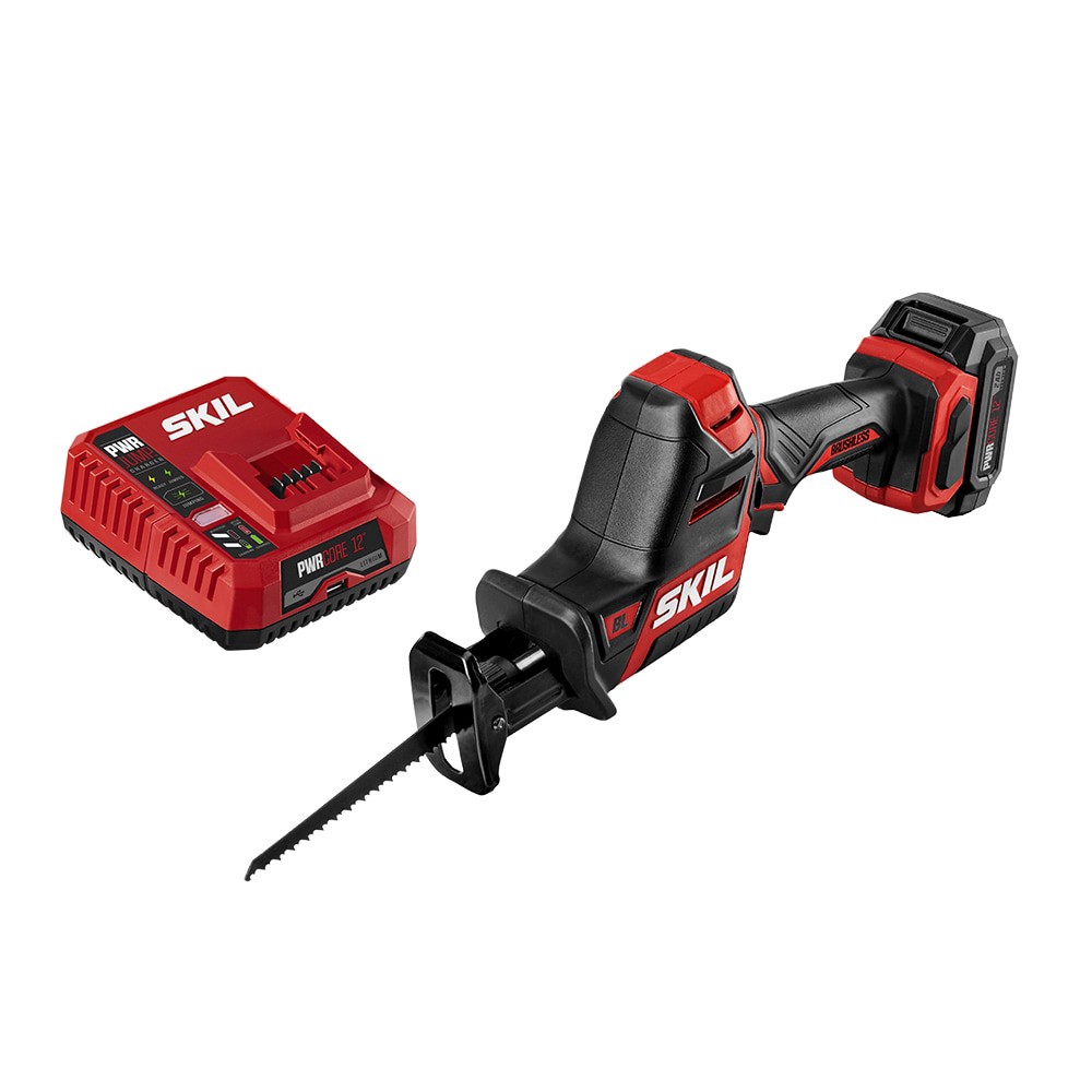 slide 1 of 6, SKIL PWR CORE 12 12-volt 2.0 -Amp Variable Speed Brushless Cordless Reciprocating Saw ( Battery Included ), 1 ct