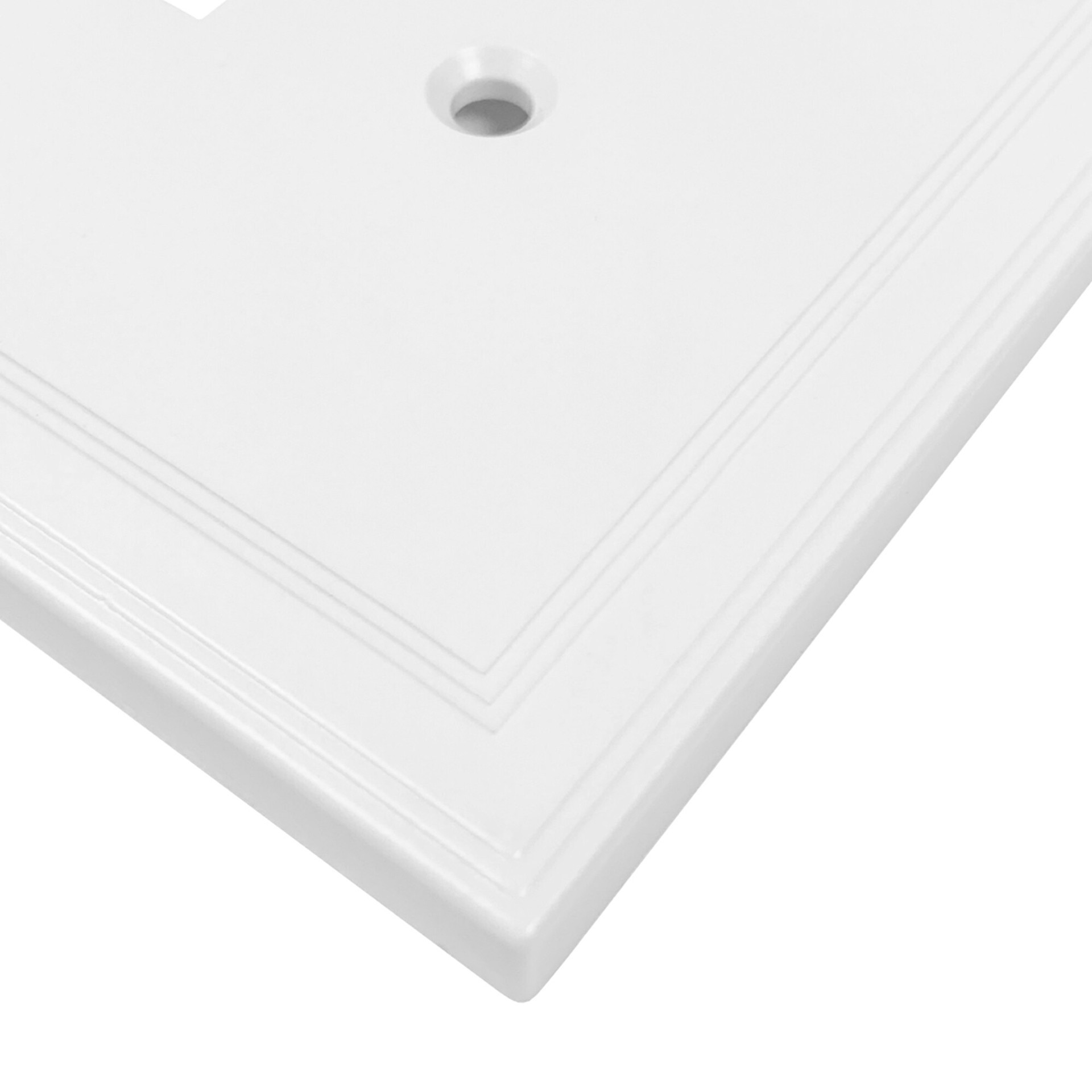 slide 3 of 6, allen + roth Somerset 1 -Gang Standard Size White Cast stone Indoor Duplex Wall Plate, 1 ct