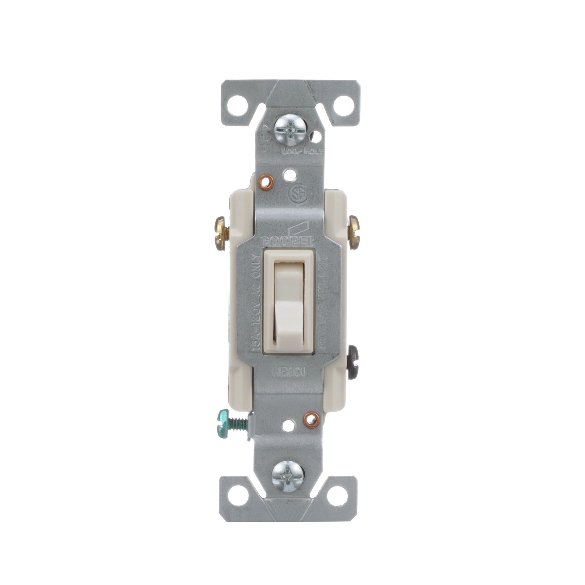 slide 1 of 6, 15-amp 3-way Illuminated Toggle Light Switch , Light almond, 1 ct