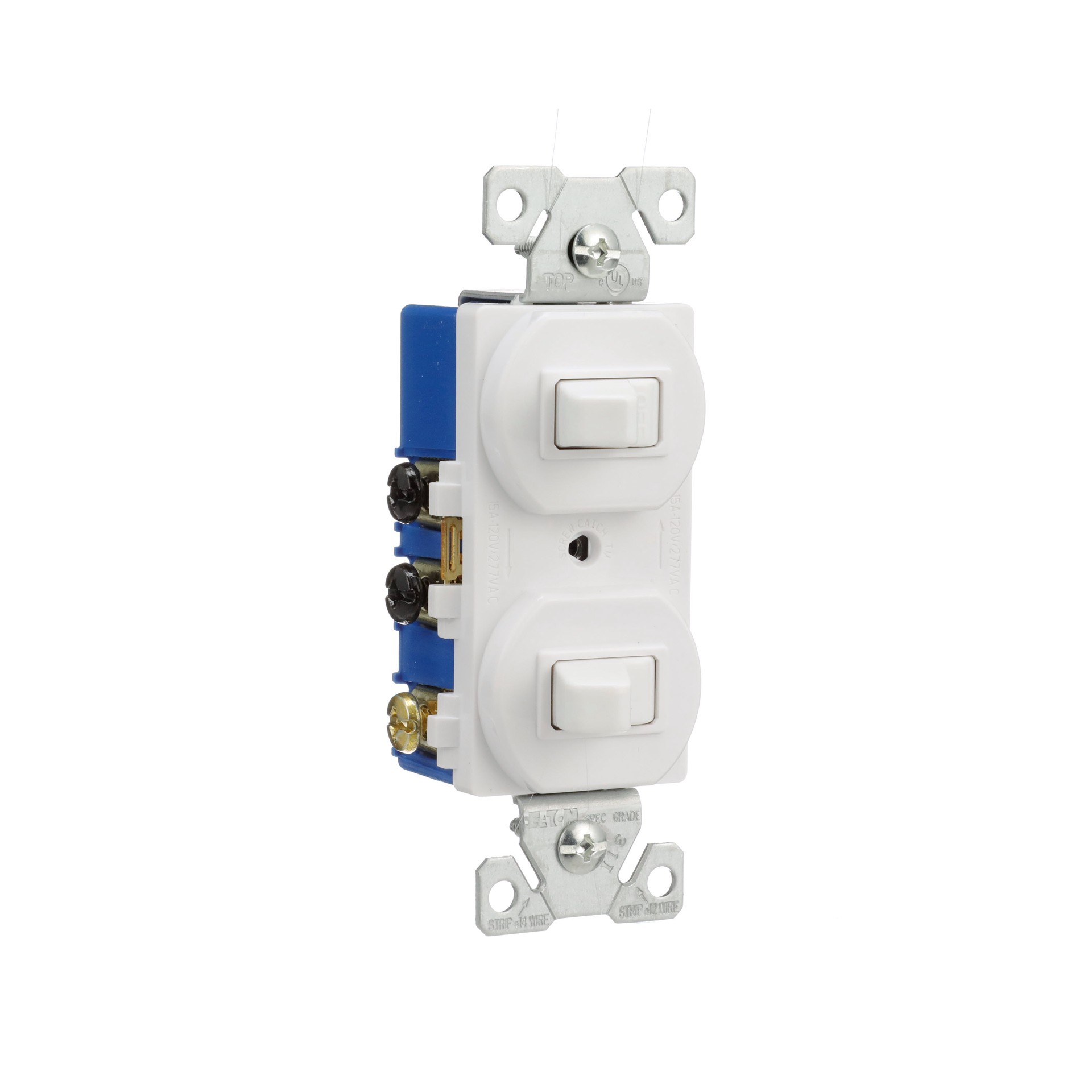 slide 6 of 6, Eaton 15-amp Single-pole/3-way Combination Light Switch , White, 1 ct