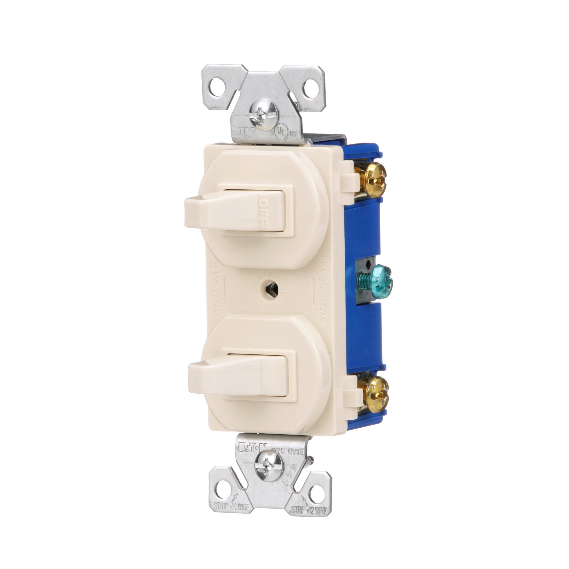 slide 2 of 6, Eaton 15-amp Single-pole/3-way Combination Light Switch , Light Almond, 1 ct