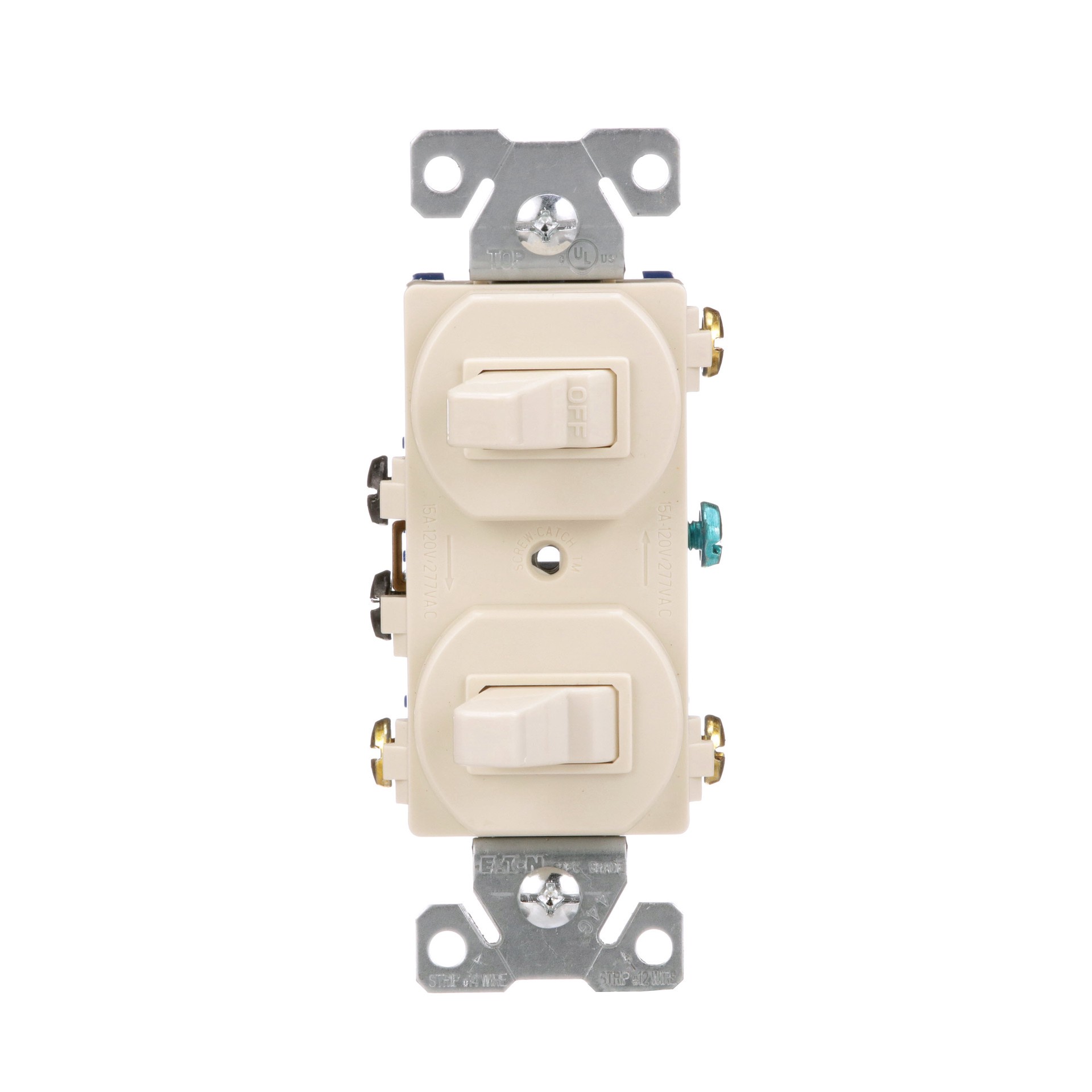 slide 1 of 6, Eaton 15-amp Single-pole/3-way Combination Light Switch , Light Almond, 1 ct