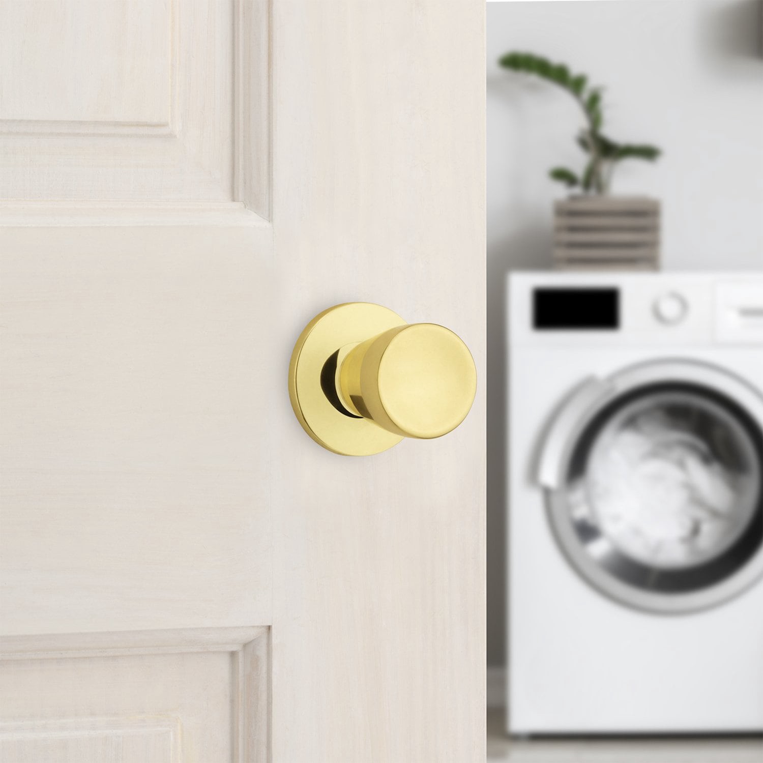 slide 4 of 6, RELIABILT Gallo Polished Brass Interior or Hall/Closet Passage Door Knob, 1 ct