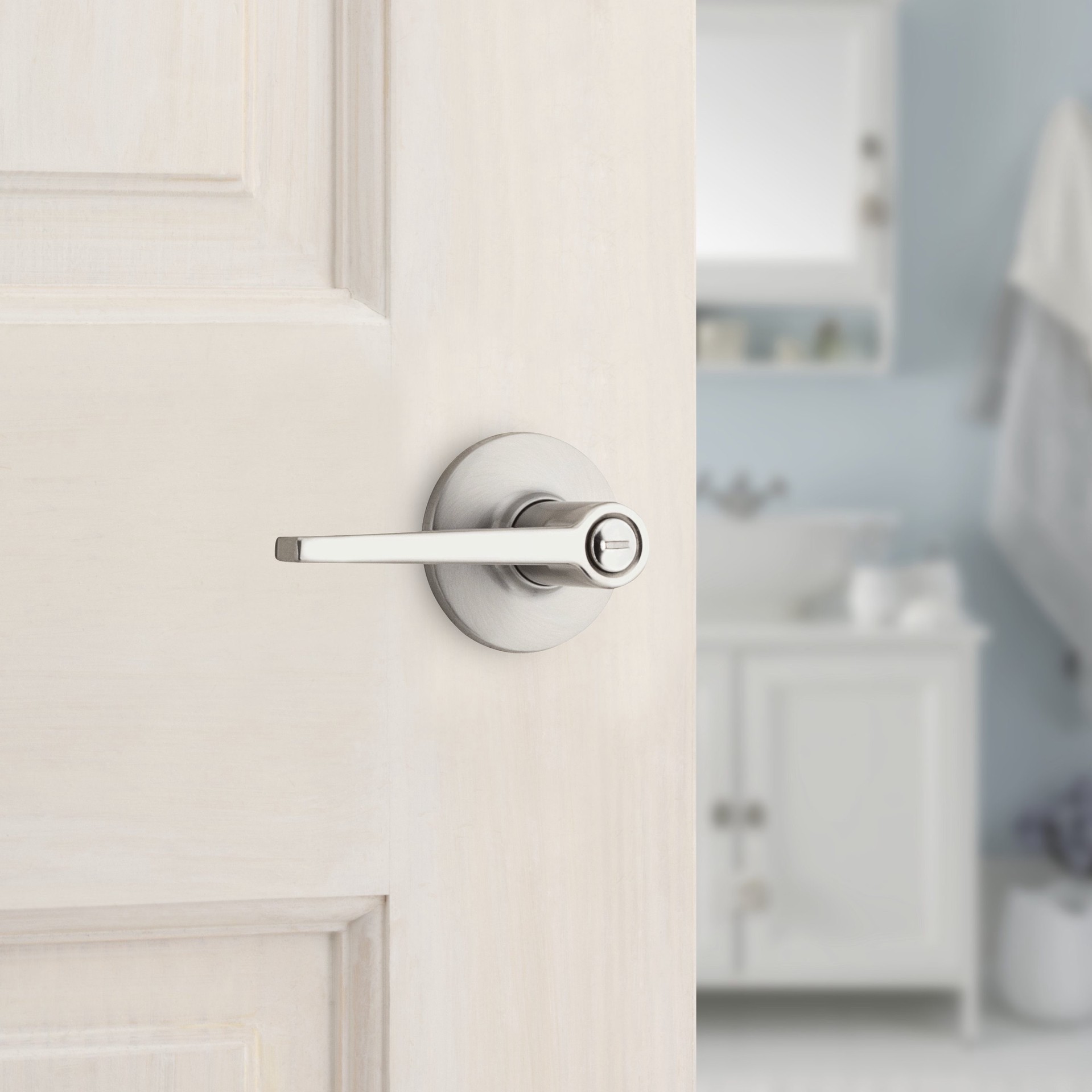 slide 4 of 6, RELIABILT Dallas Satin Nickel Interior or Bed/Bath Privacy Door Handle, 1 ct