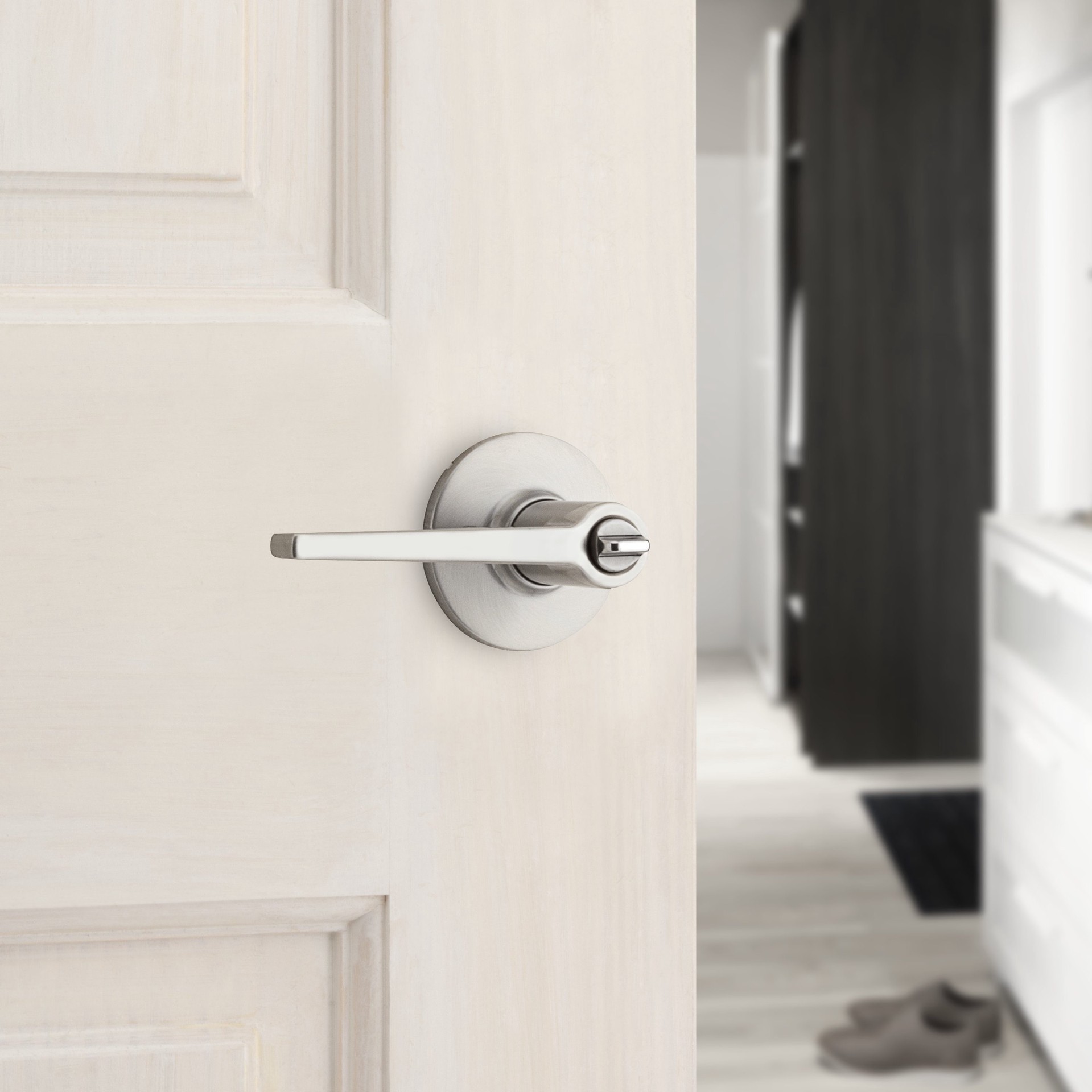 slide 5 of 6, RELIABILT Dallas Satin Nickel Interior or Bed/Bath Privacy Door Handle, 1 ct