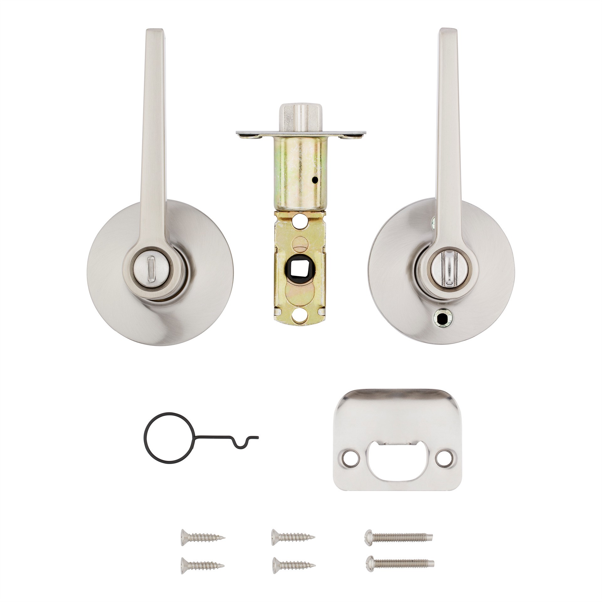 slide 6 of 6, RELIABILT Dallas Satin Nickel Interior or Bed/Bath Privacy Door Handle, 1 ct