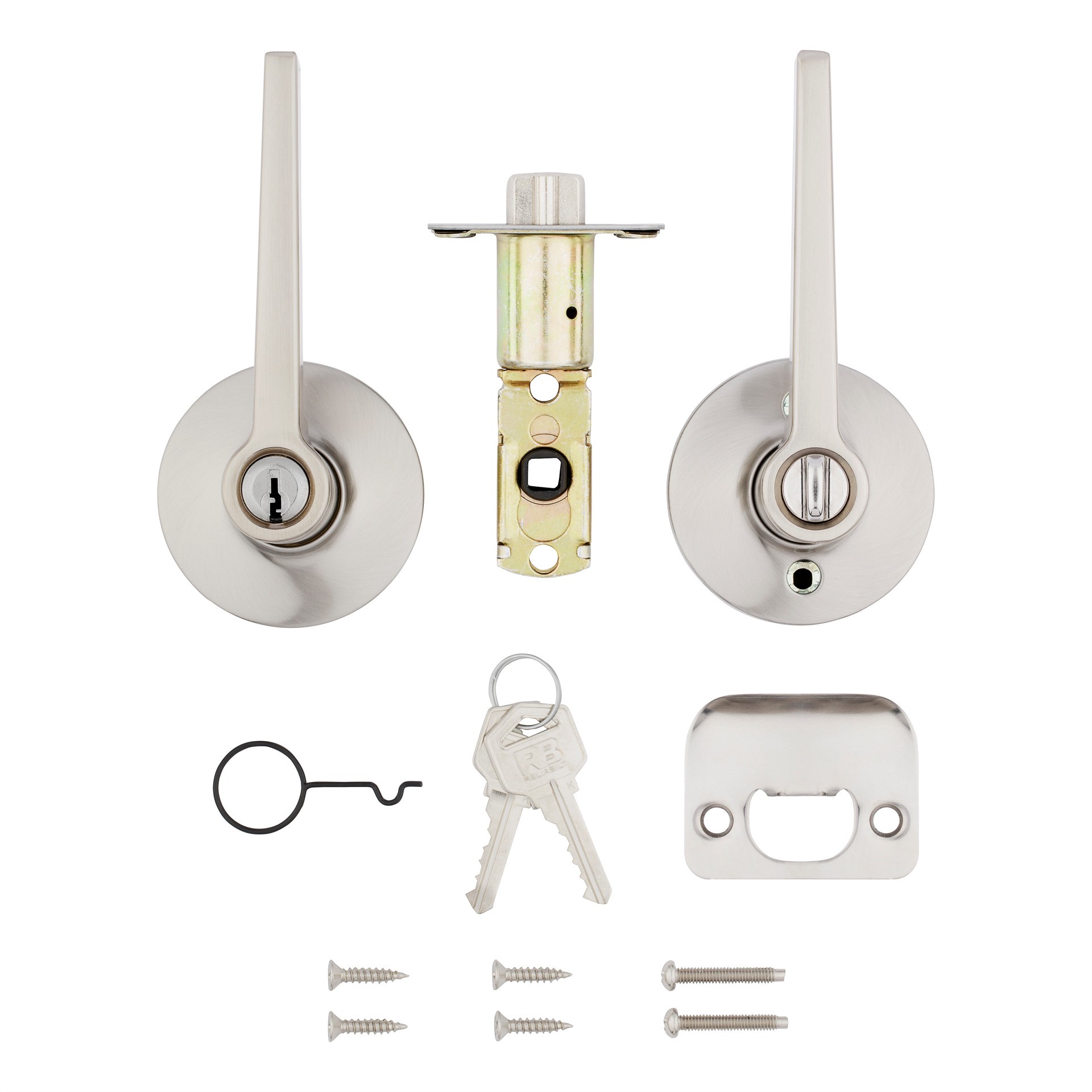 slide 6 of 6, RELIABILT Dallas Satin Nickel Exterior Keyed Entry Door Handle, 1 ct