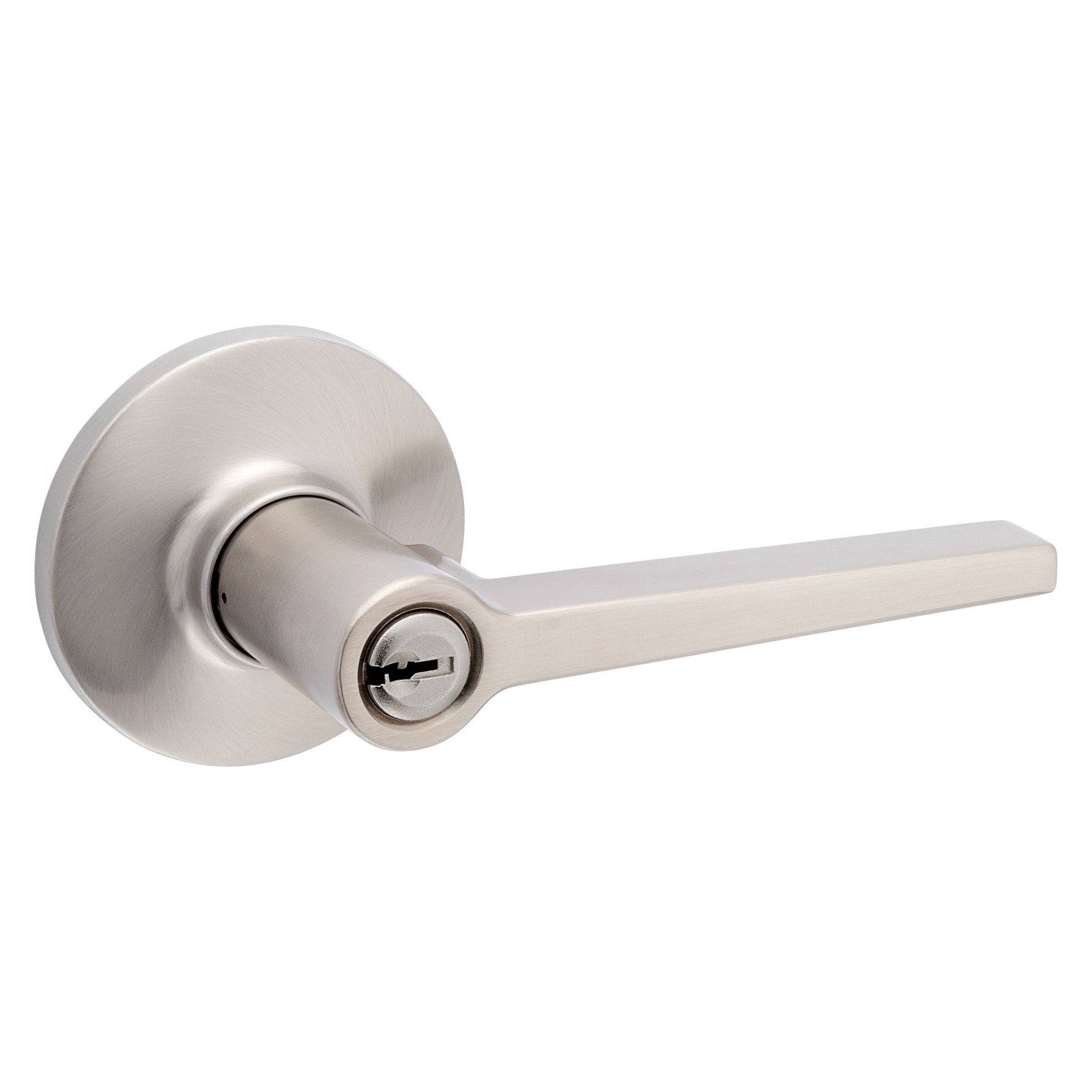 slide 1 of 6, RELIABILT Dallas Satin Nickel Exterior Keyed Entry Door Handle, 1 ct