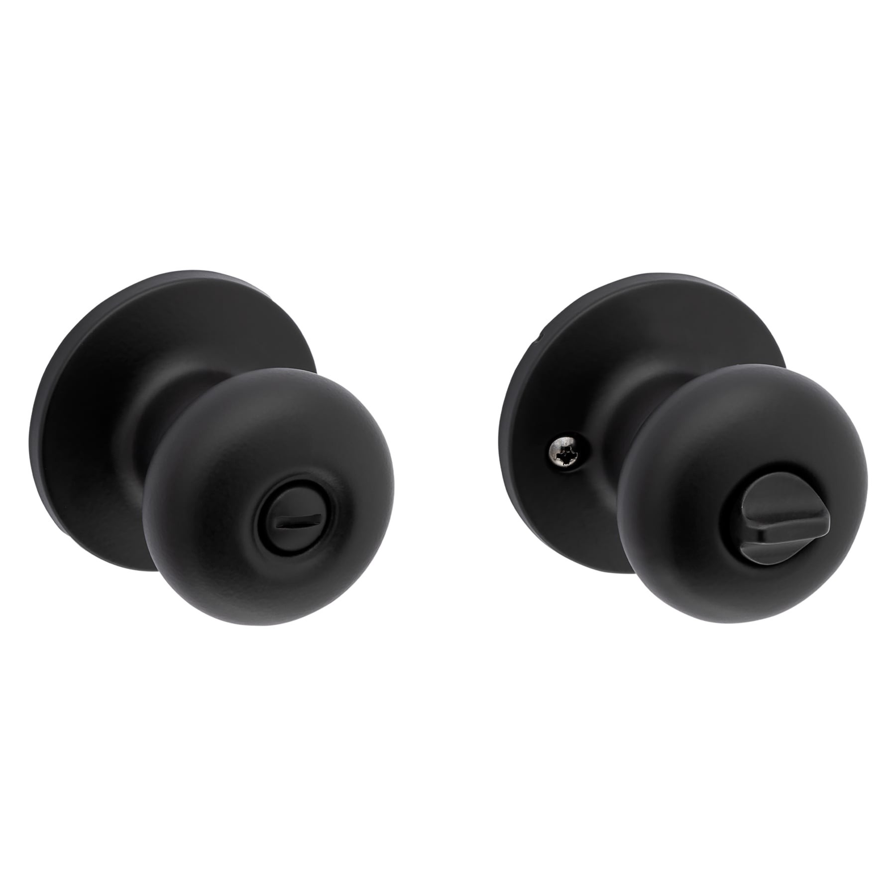 slide 3 of 6, RELIABILT Baron Matte Black Interior or Bed/Bath Privacy Door Knob, 1 ct
