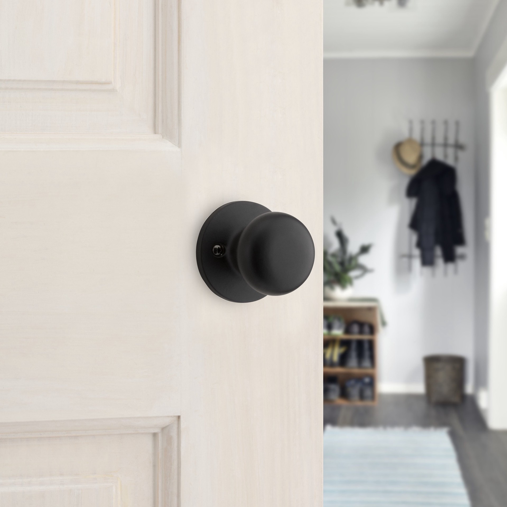 slide 6 of 6, RELIABILT Baron Matte Black Interior or Hall/Closet Passage Door Knob, 1 ct