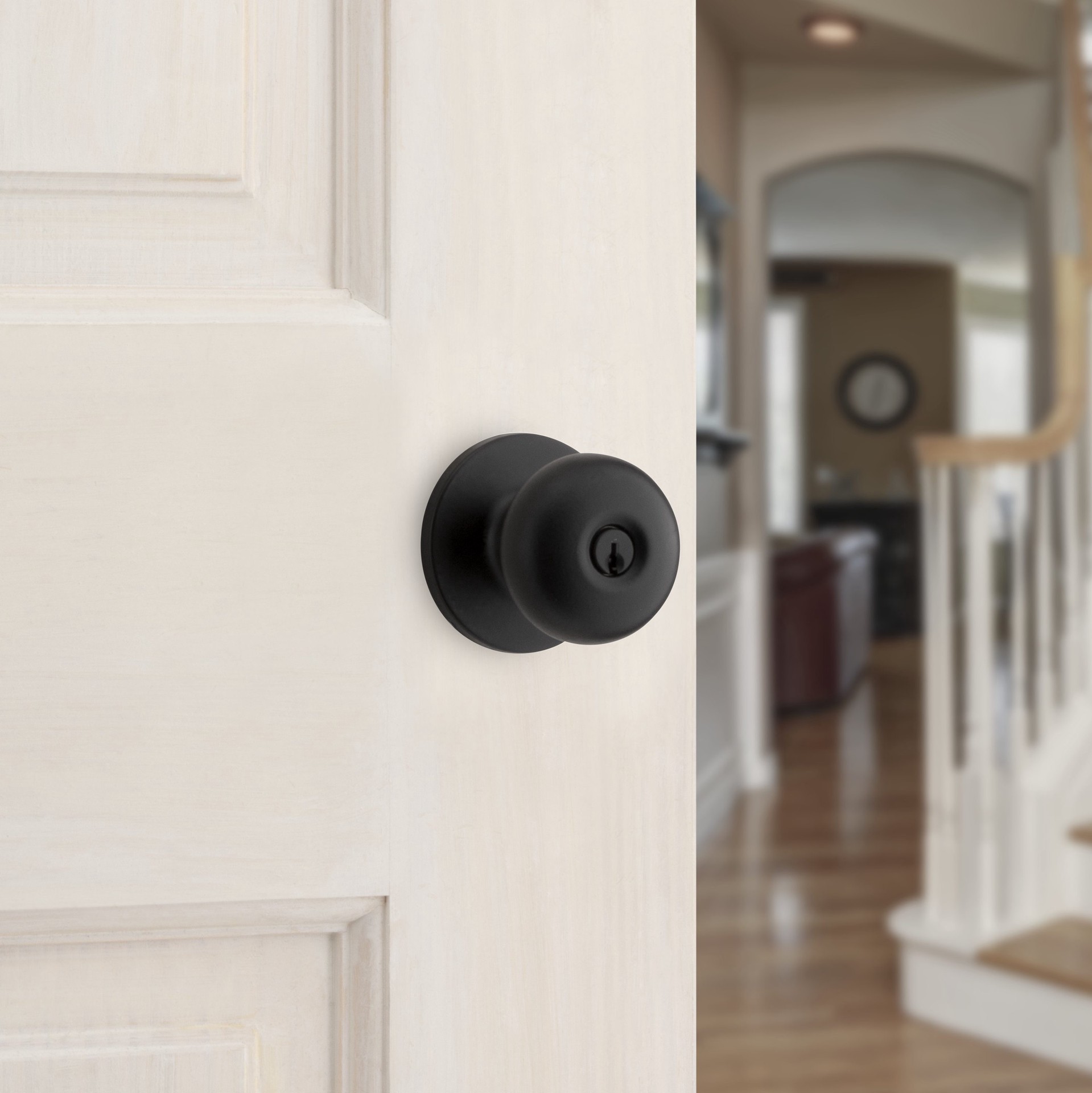 slide 4 of 6, RELIABILT Baron Matte Black Exterior Keyed Entry Door Knob, 1 ct