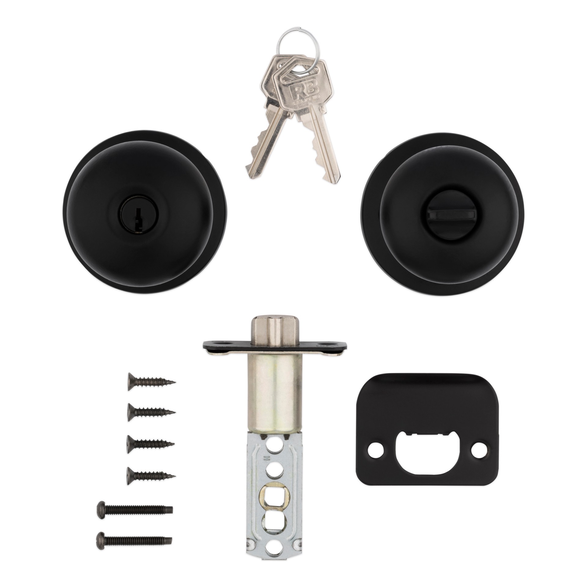 slide 6 of 6, RELIABILT Baron Matte Black Exterior Keyed Entry Door Knob, 1 ct