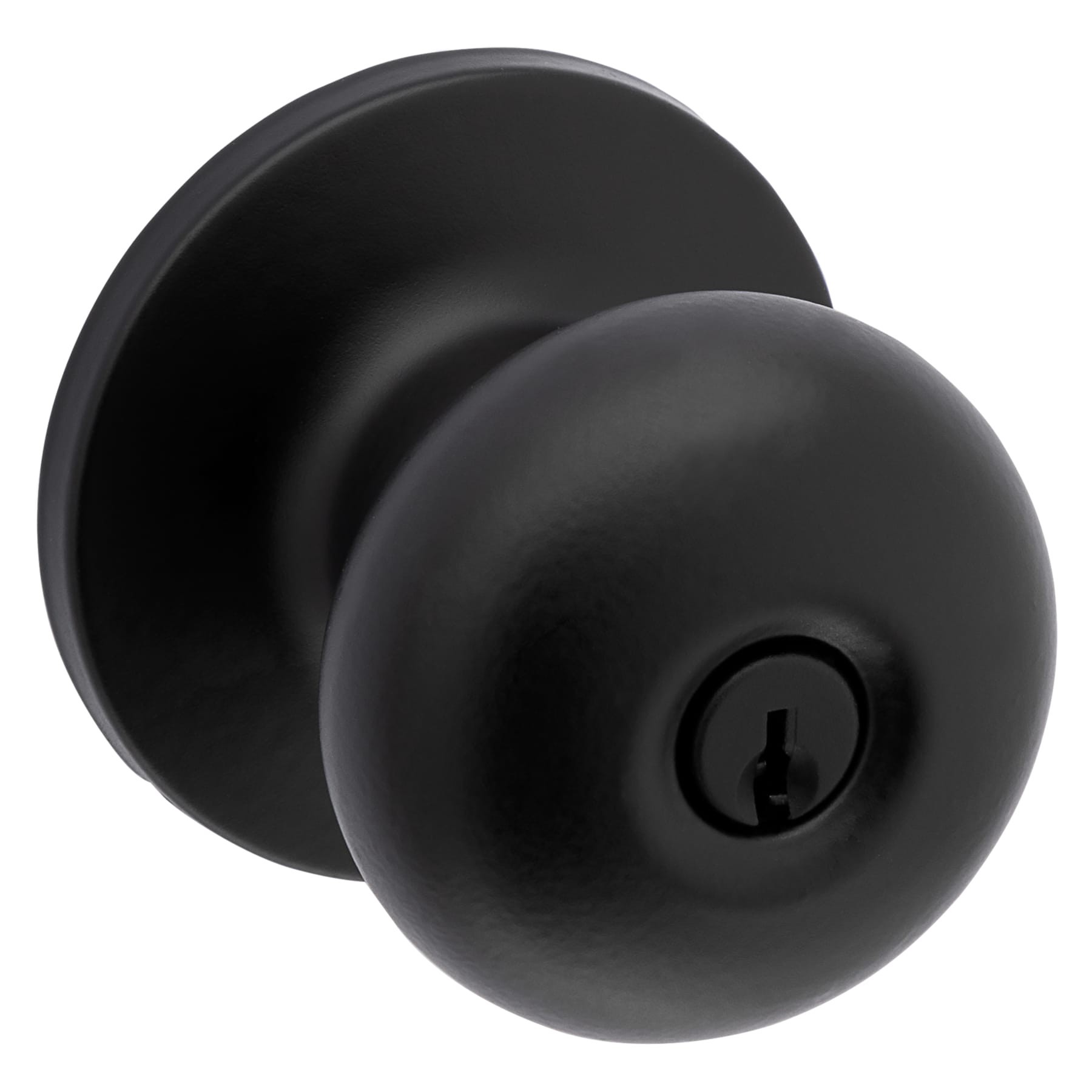 slide 1 of 6, RELIABILT Baron Matte Black Exterior Keyed Entry Door Knob, 1 ct