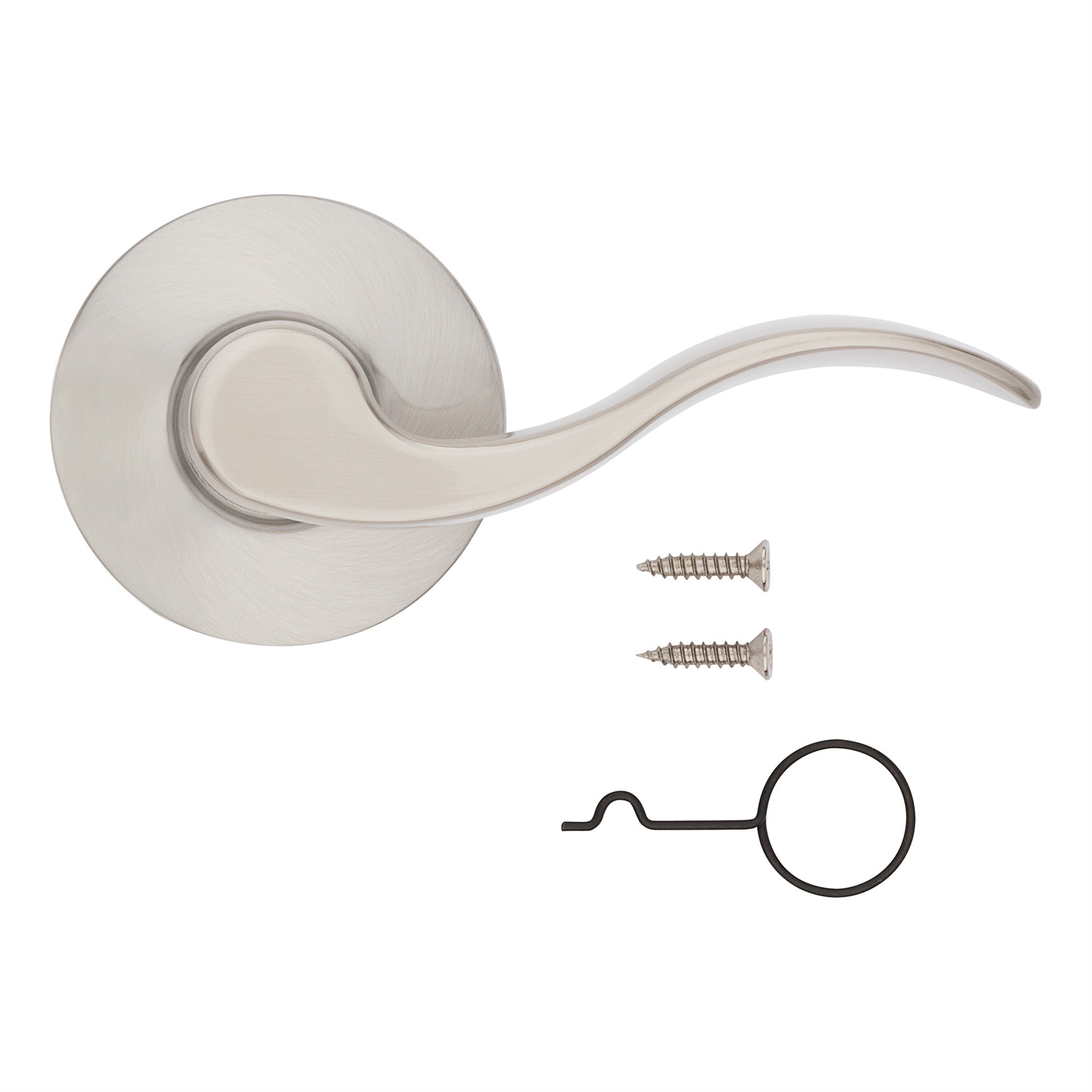 slide 5 of 6, RELIABILT Olivia Satin Nickel Interior or Exterior Dummy Door Handle, 1 ct