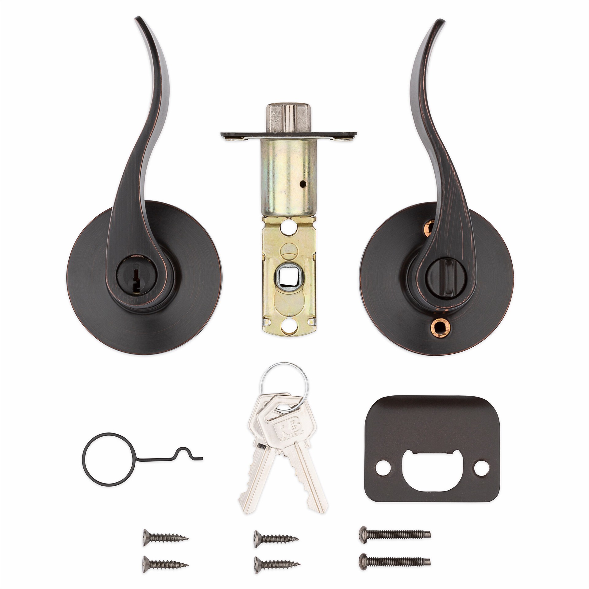 slide 6 of 6, RELIABILT Olivia Antique Bronze Exterior Keyed Entry Door Handle, 1 ct