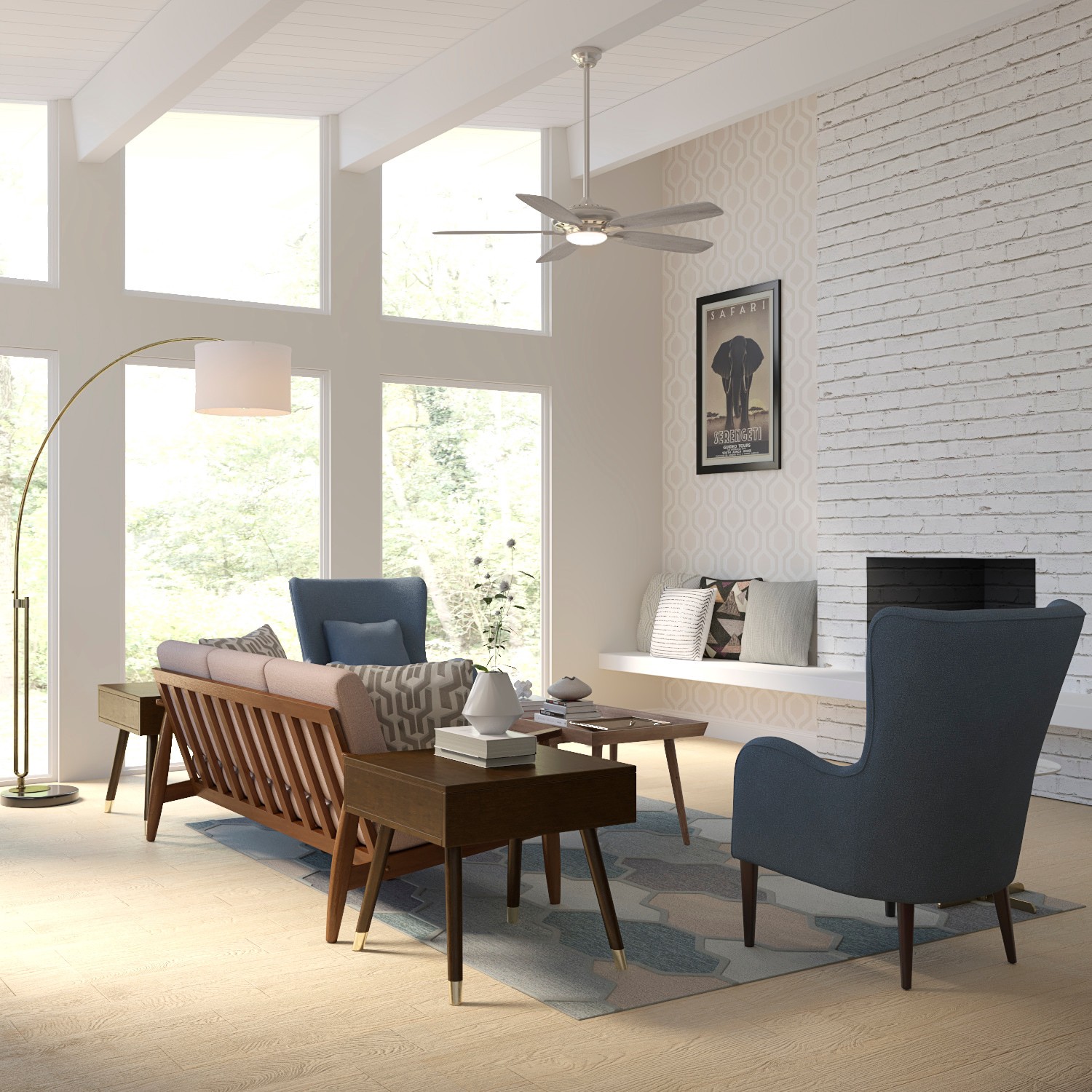 slide 2 of 6, Minka Ceiling Fan Co. Baskinville 52-in Pewter with Coastal Driftwood Blades Integrated LED Ceiling Fan With Light and Remote Included 5 -Blade, 1 ct