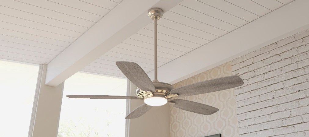 slide 6 of 6, Minka Ceiling Fan Co. Baskinville 52-in Pewter with Coastal Driftwood Blades Integrated LED Ceiling Fan With Light and Remote Included 5 -Blade, 1 ct