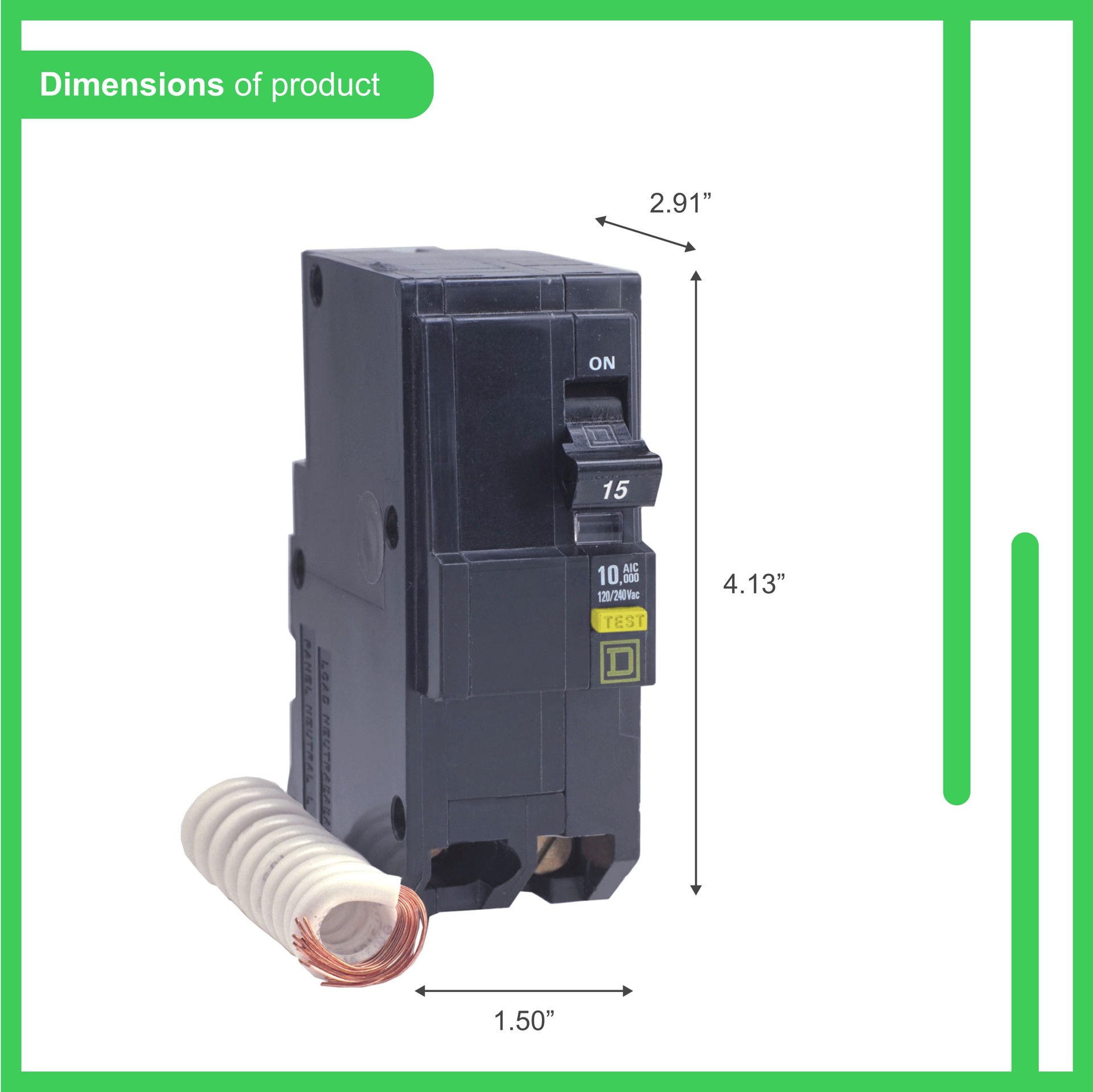 slide 3 of 6, Square D QO 60-amp 2 -Pole GFCI Circuit Breaker, 1 ct