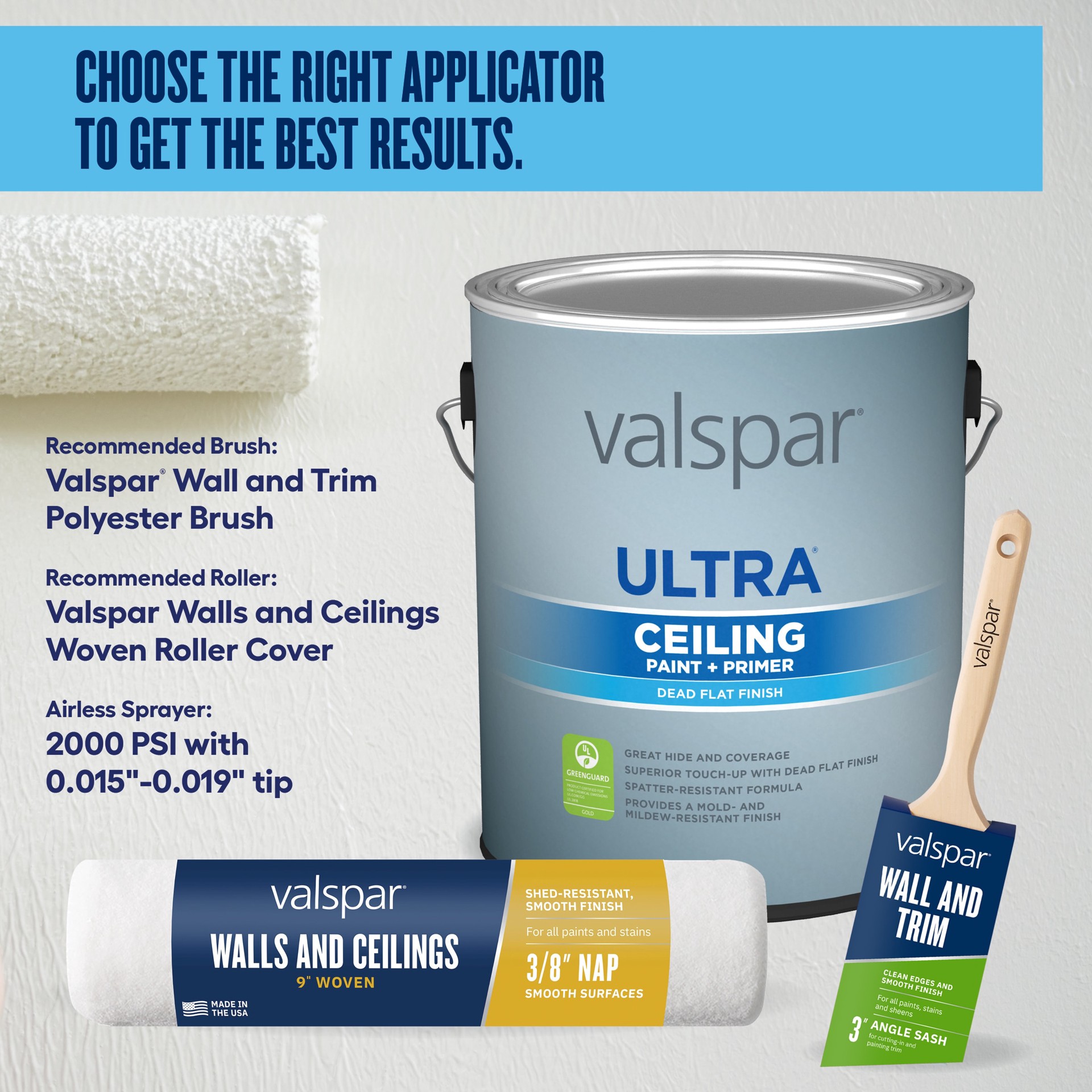 slide 5 of 6, Valspar Ultra Flat Ceiling white Ceiling Paint Paint and Primer ( 5-gallon ), 1 ct