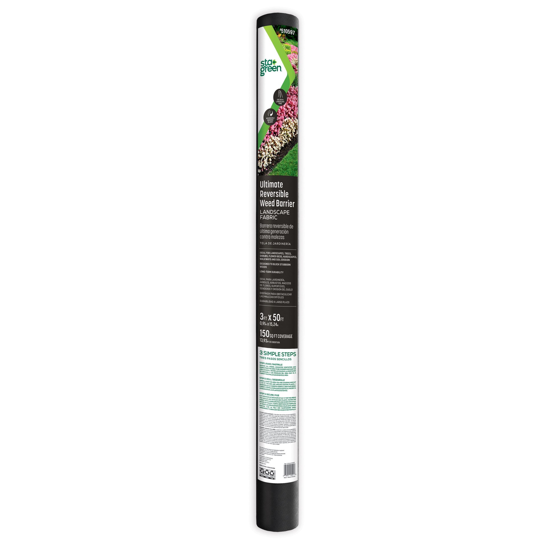 slide 1 of 6, Sta-Green 50-ft x 3-ft Ultimate Weed barrier Landscape Fabric, 1 ct