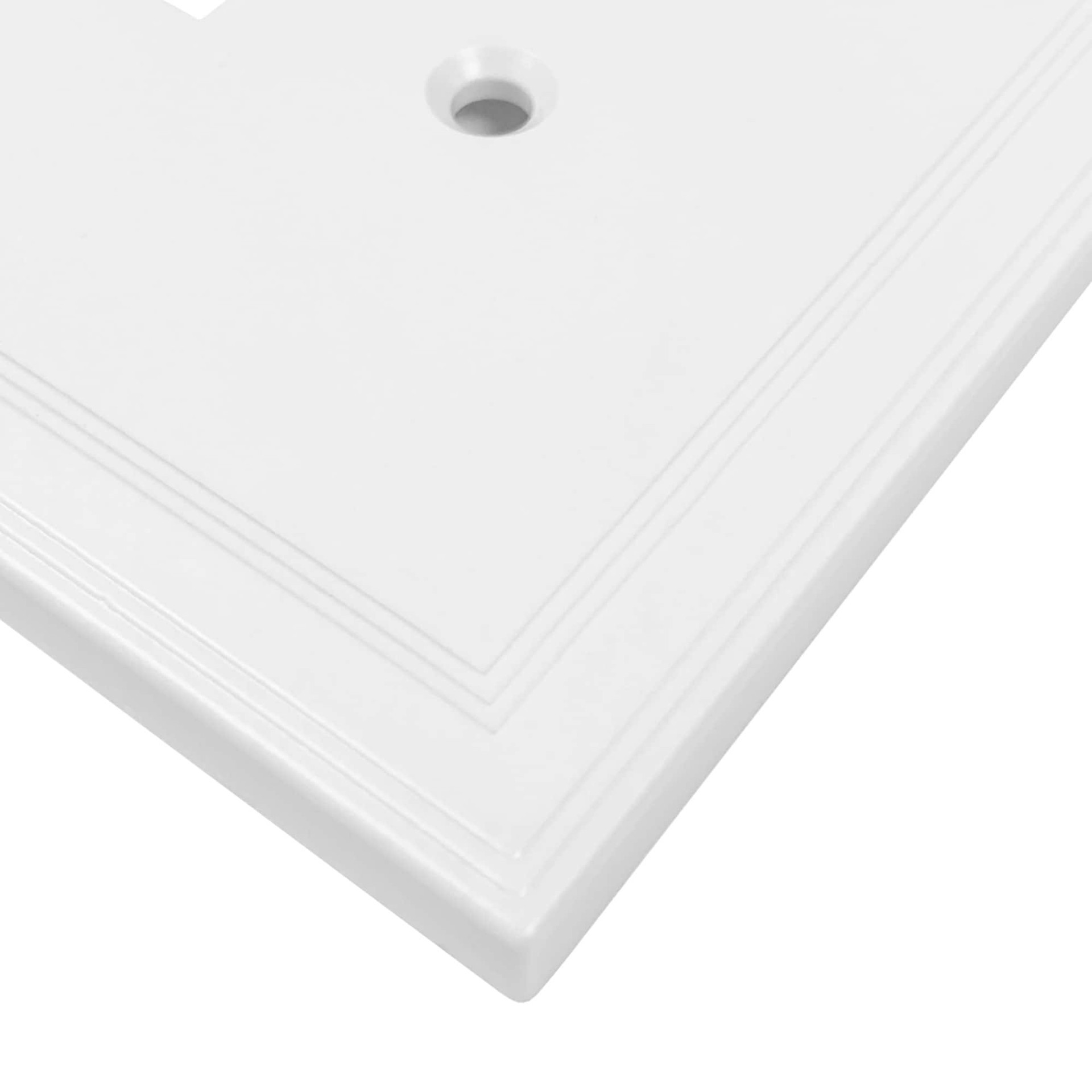 slide 3 of 6, allen + roth Somerset 2 -Gang Standard Size Bright white Cast stone Indoor Decorator Wall Plate, 1 ct